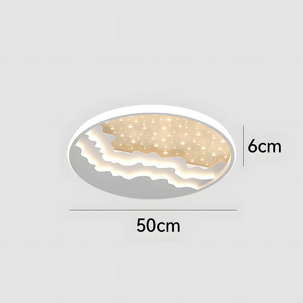 クリエイティブな幾何学模様の白い鉄製LEDシーリングライト