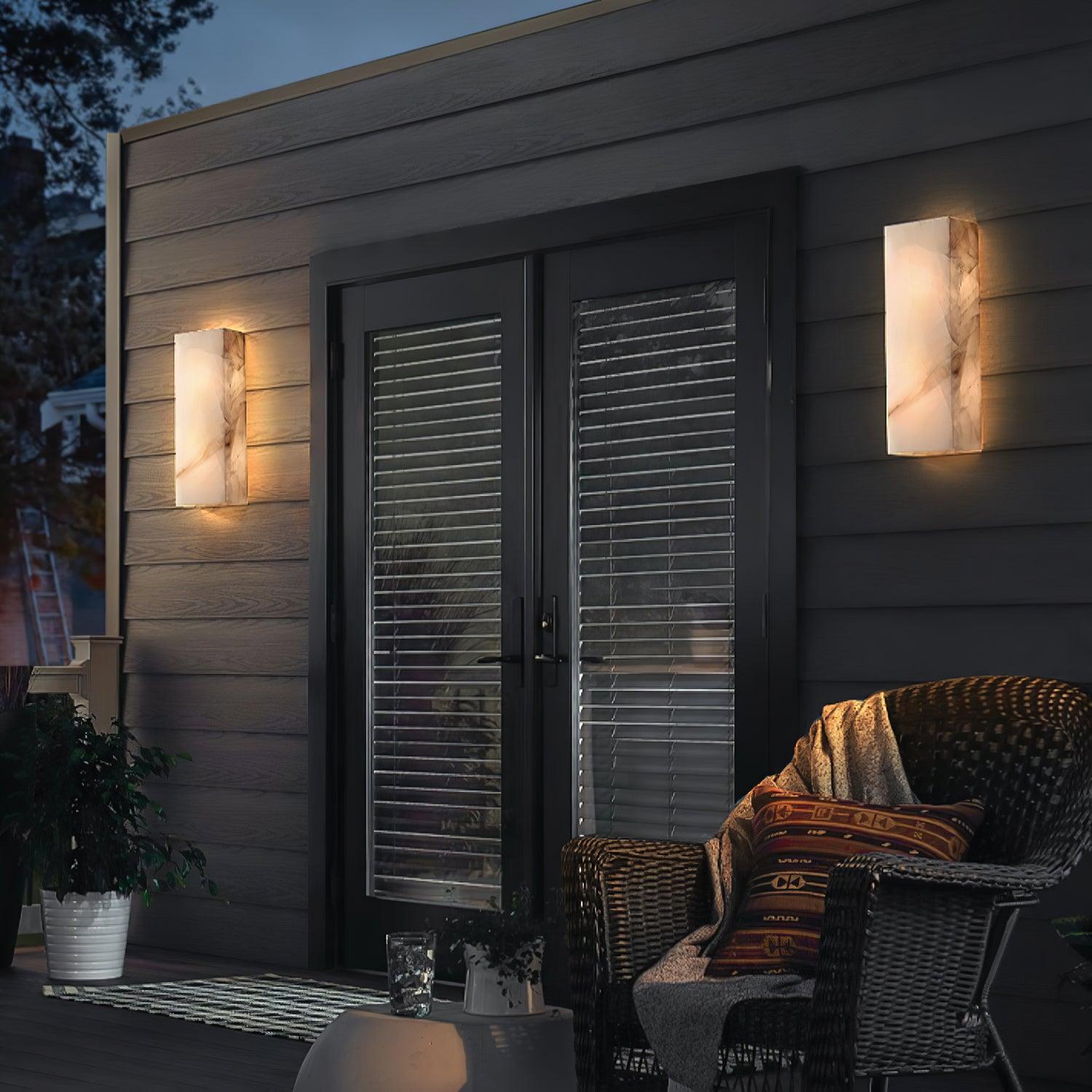 長方形アラバスター壁取り付け用燭台