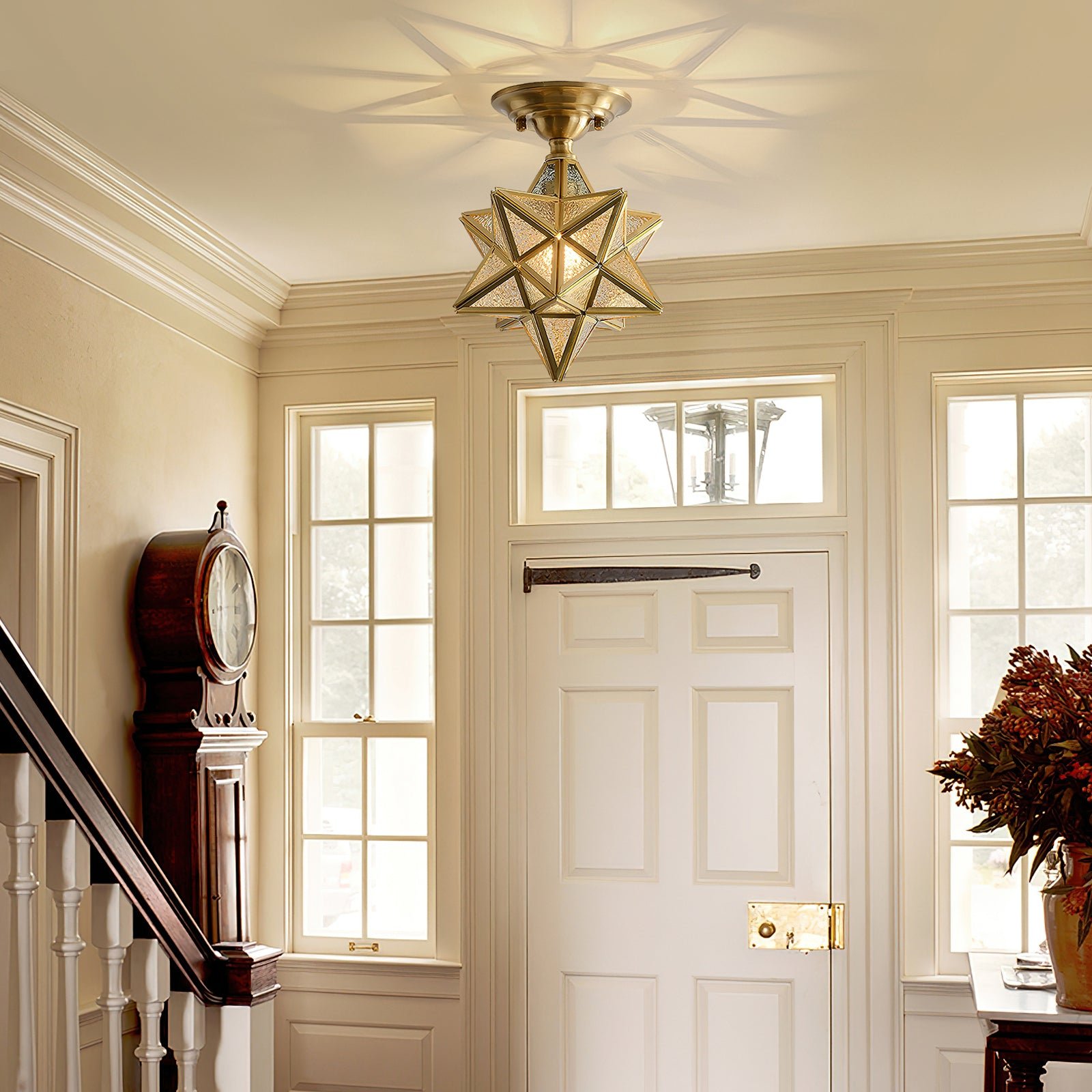 真鍮製五芒星型天井ランプ
