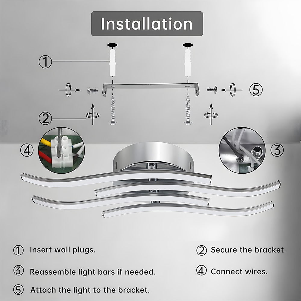 モダンデザインのシルバーLEDリビングルームシーリングライト