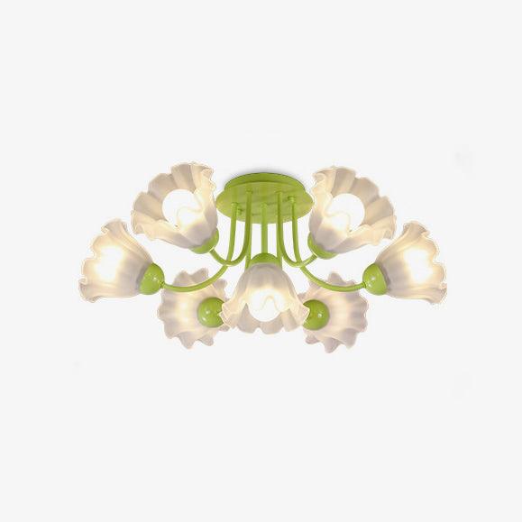 花の彫刻のシーリングランプ