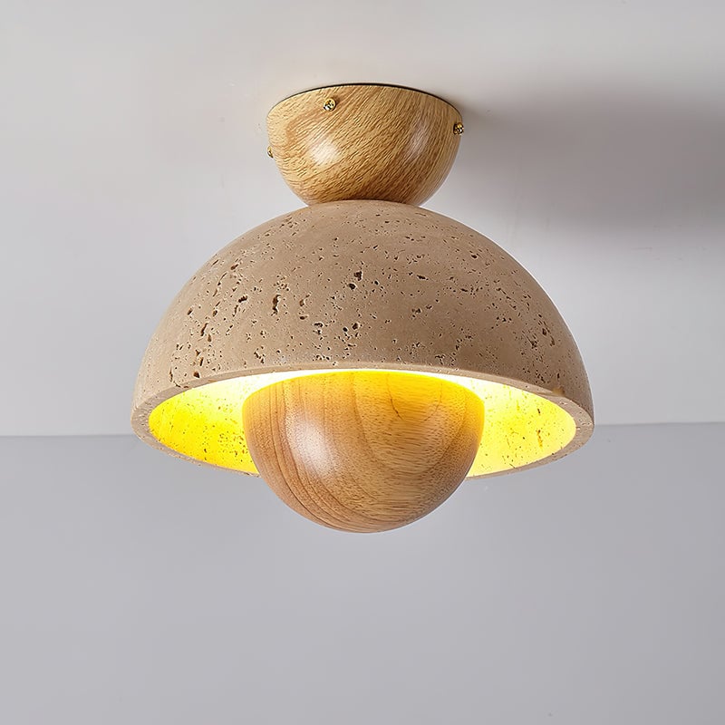 Flowerpot Travertine Ceiling Lamp