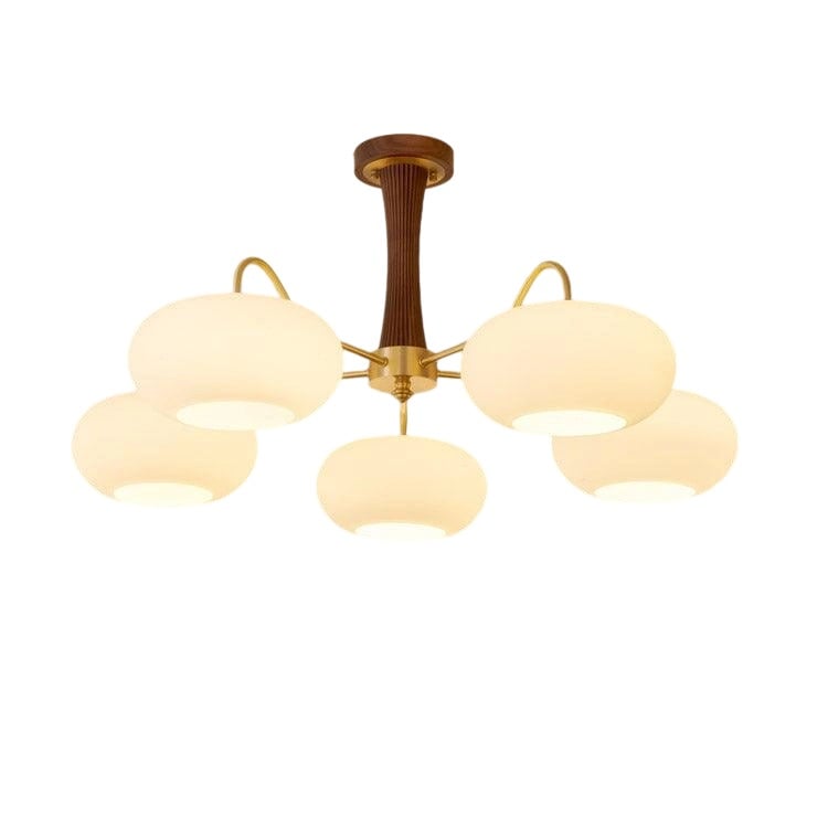 真鍮木製パーシモンシャンデリア