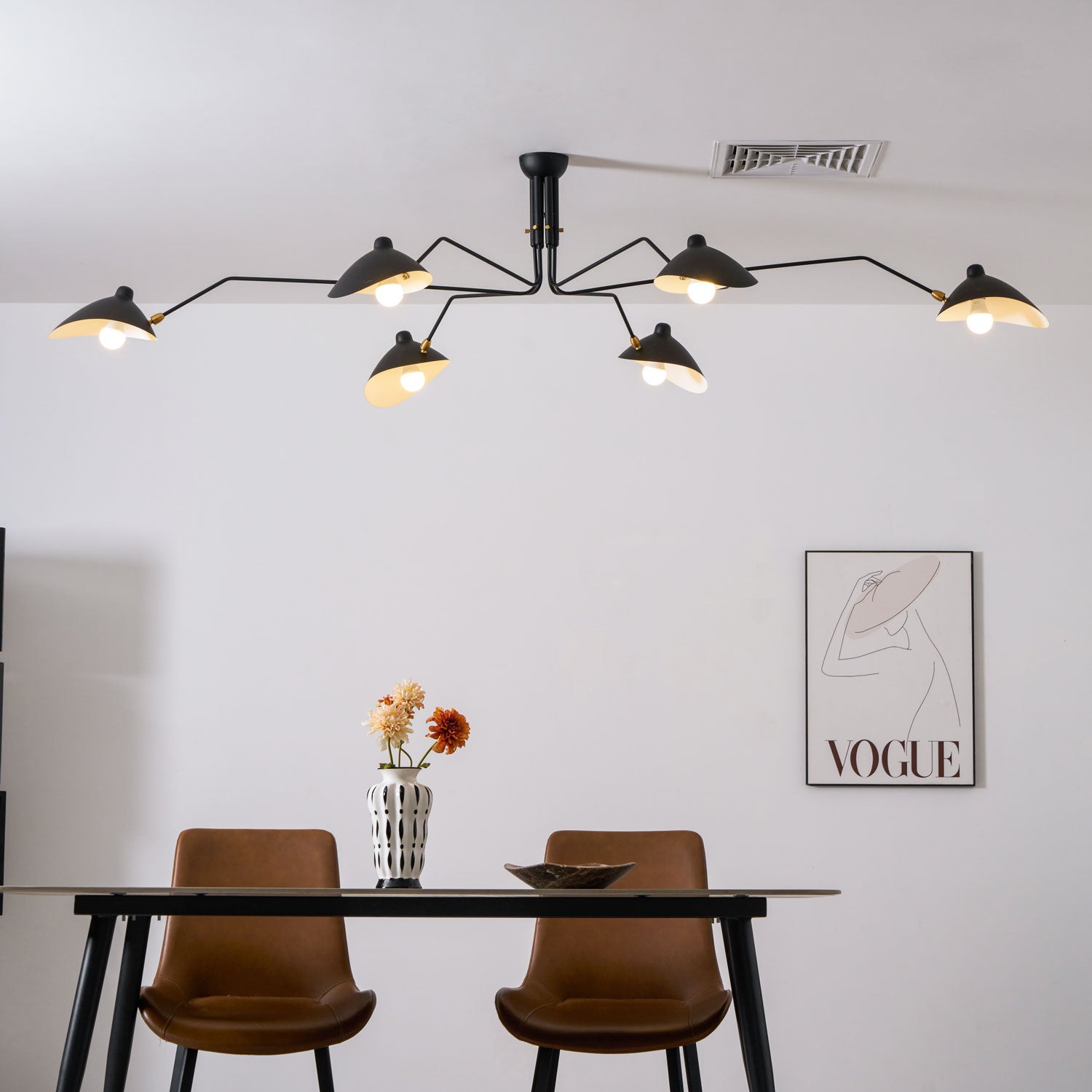 Horizontal Serge Mouille Ceiling Lamp A