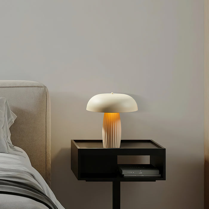 Ribbed Mushroom Table Lamp