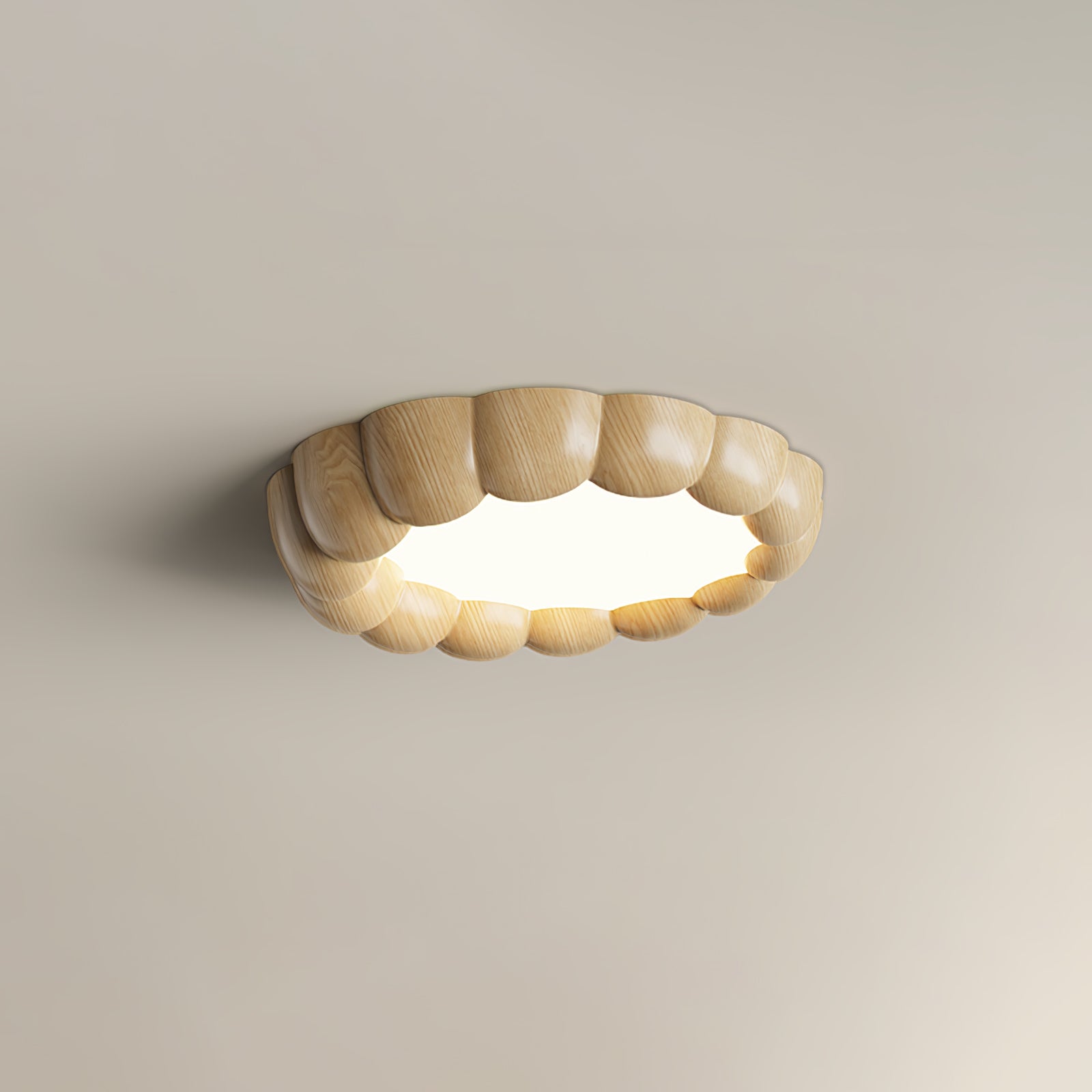 フェイクウッドリップルシーリングランプ