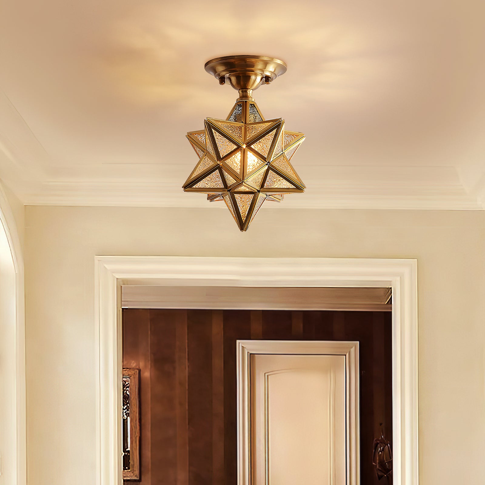 真鍮製五芒星型天井ランプ
