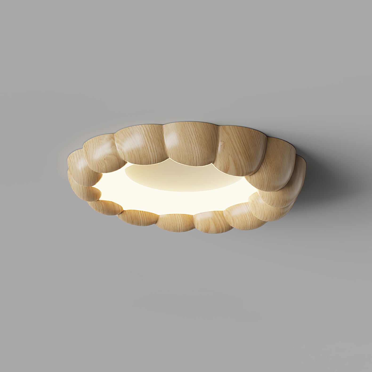 フェイクウッドリップルシーリングランプ