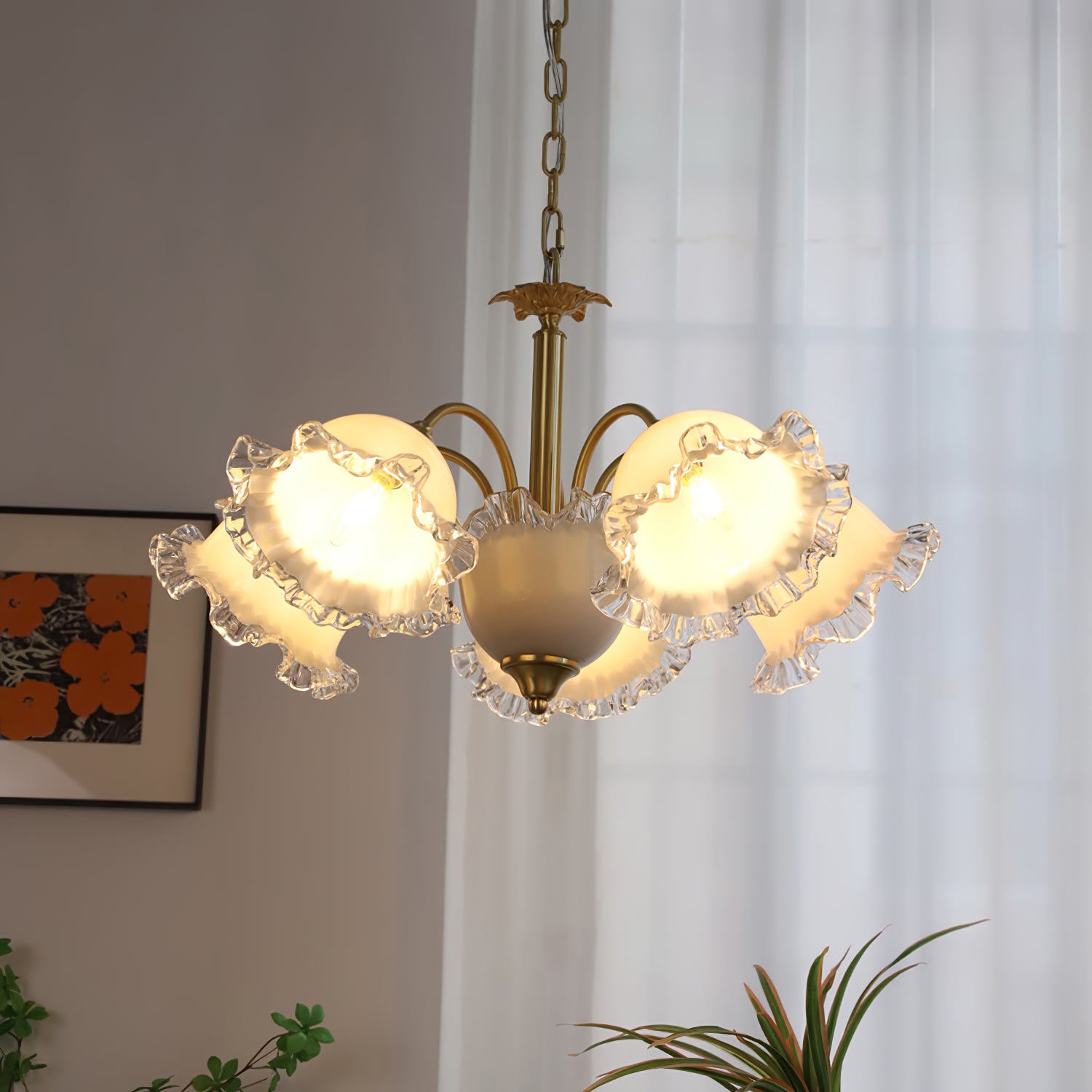 Floral Glass Chandelier