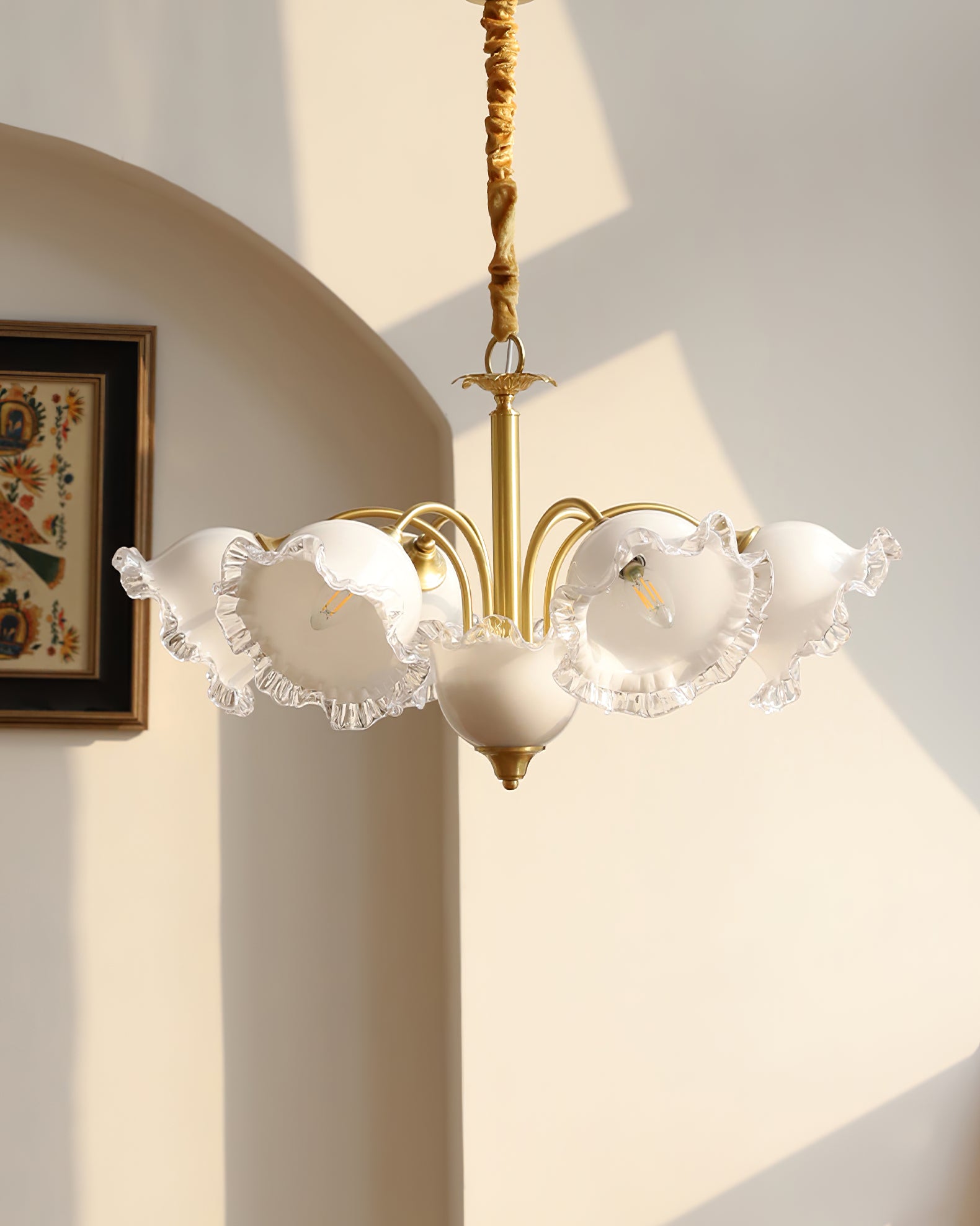 花柄ガラスシャンデリア