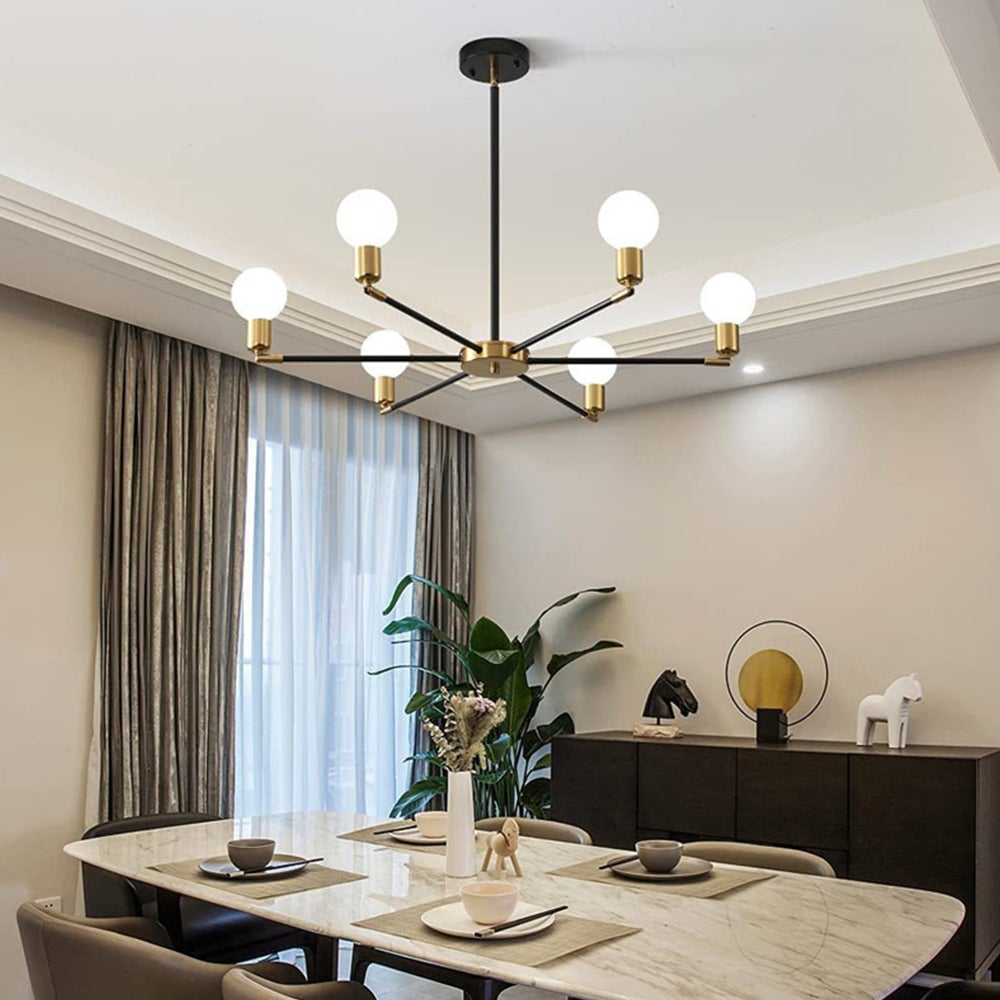 モダンインダストリアル6灯アイアンペンダントランプ