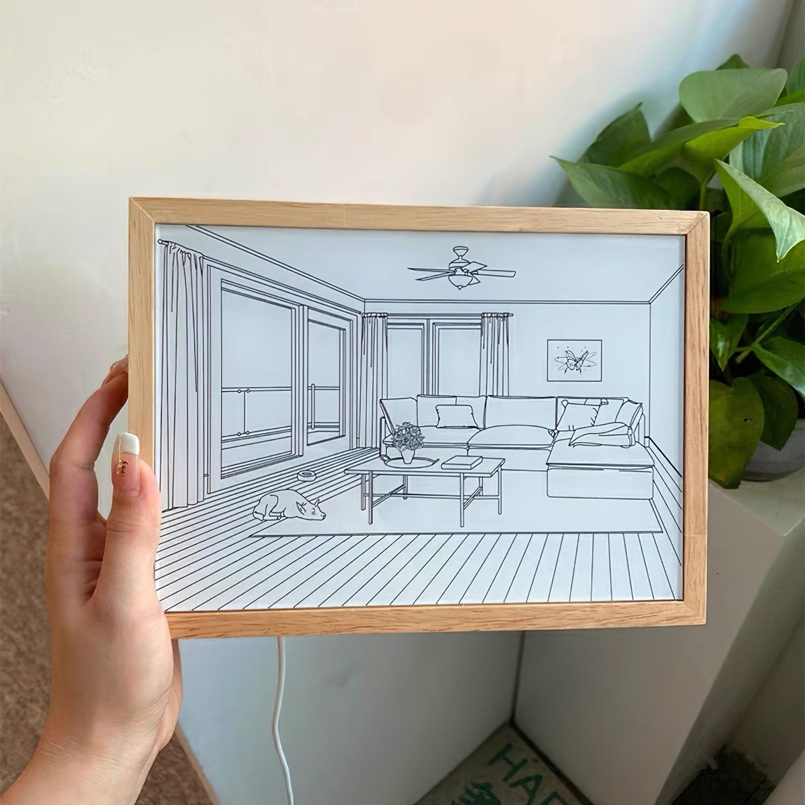 日光浴する犬の壁画アートランプ