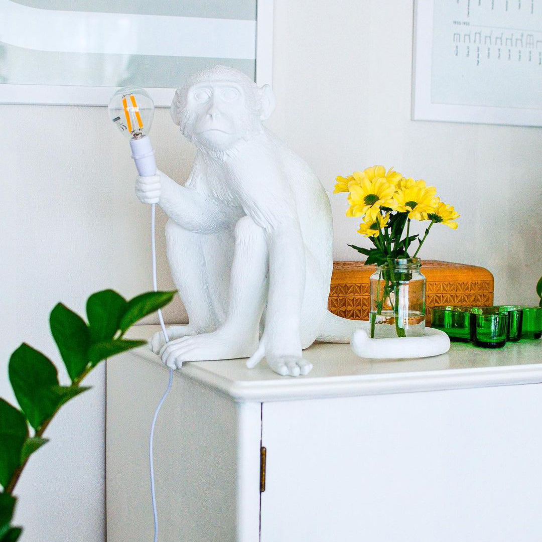 Monkey Resin Table Lamp