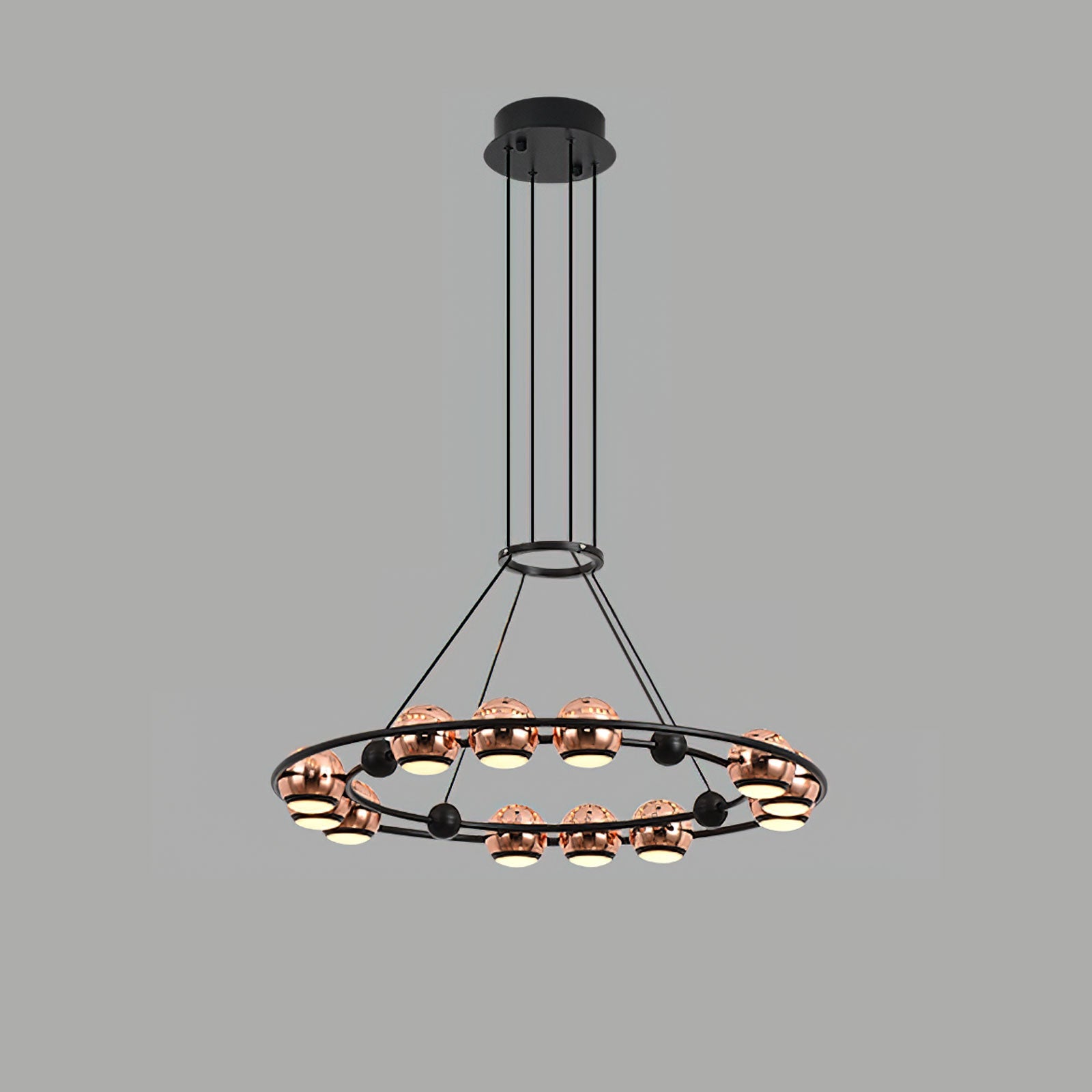 ローズゴールドビーズシャンデリア