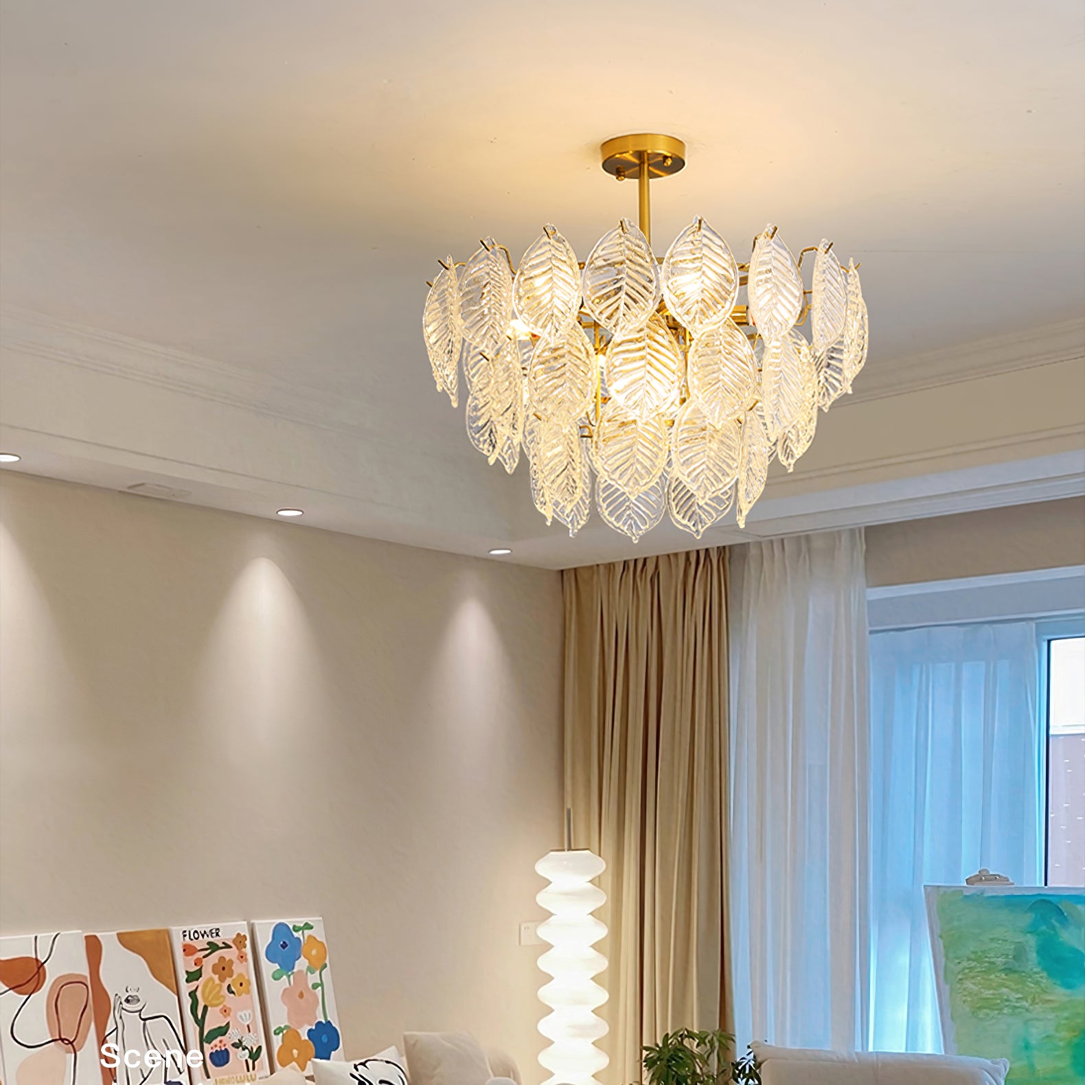 Leaf Glass Chandelier