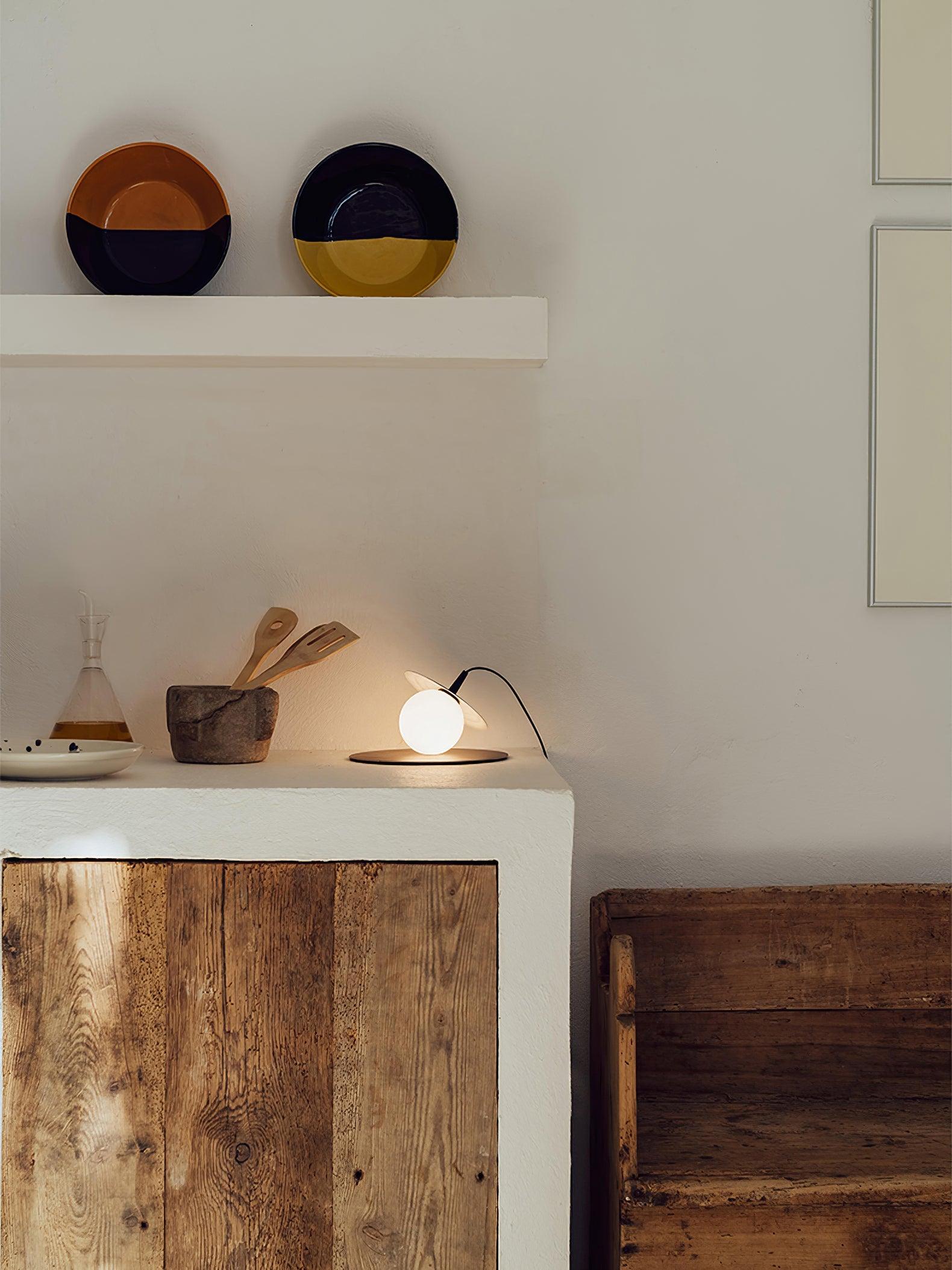 ミラーレコードテーブルランプ