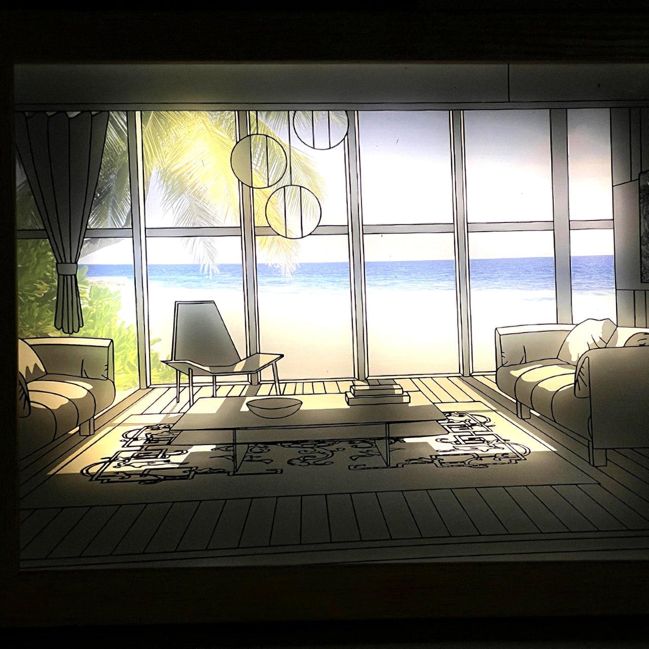 照明付きベッドサイドアートランプ