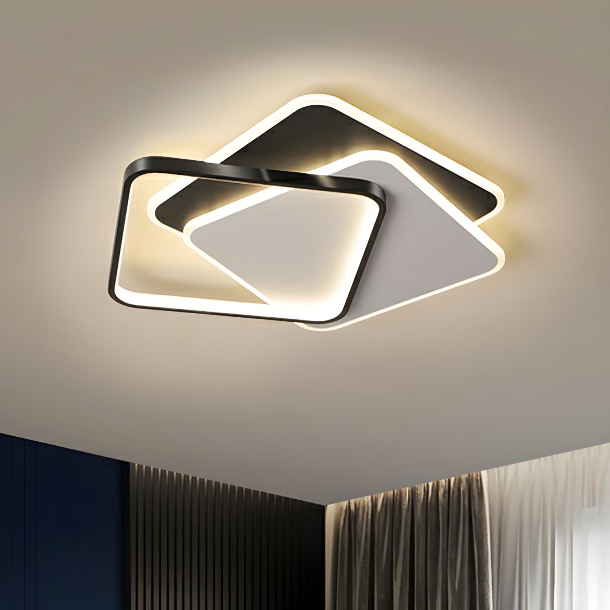 リビングルーム用工業用アイアンブラックフラッシュLEDシーリングライト