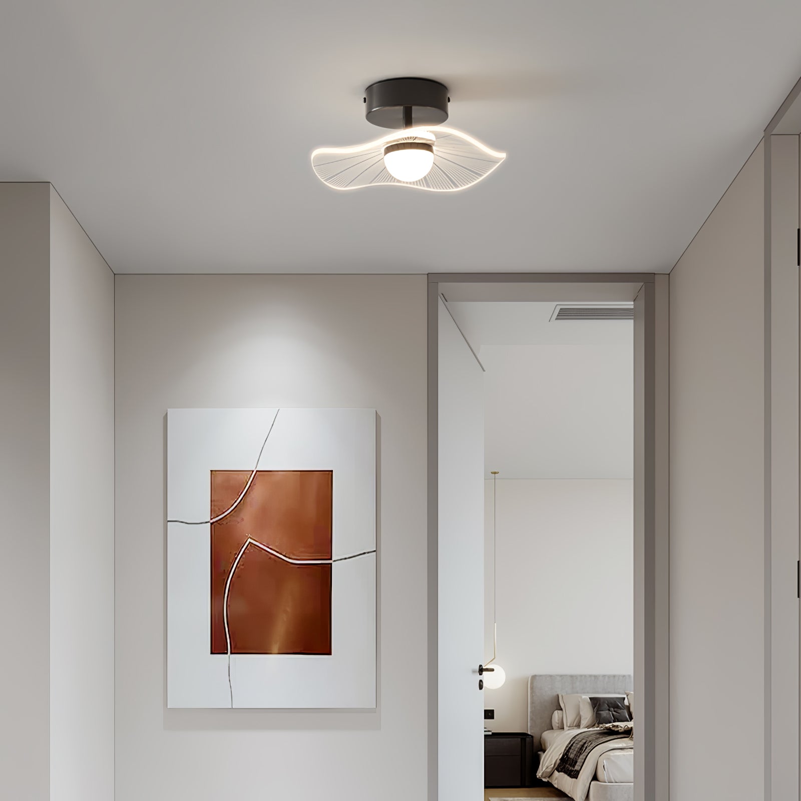 アクリル製蓮の葉の天井照明