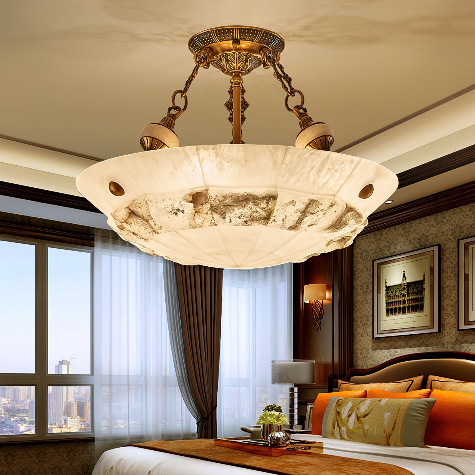 パッチワークボウル天井ランプ