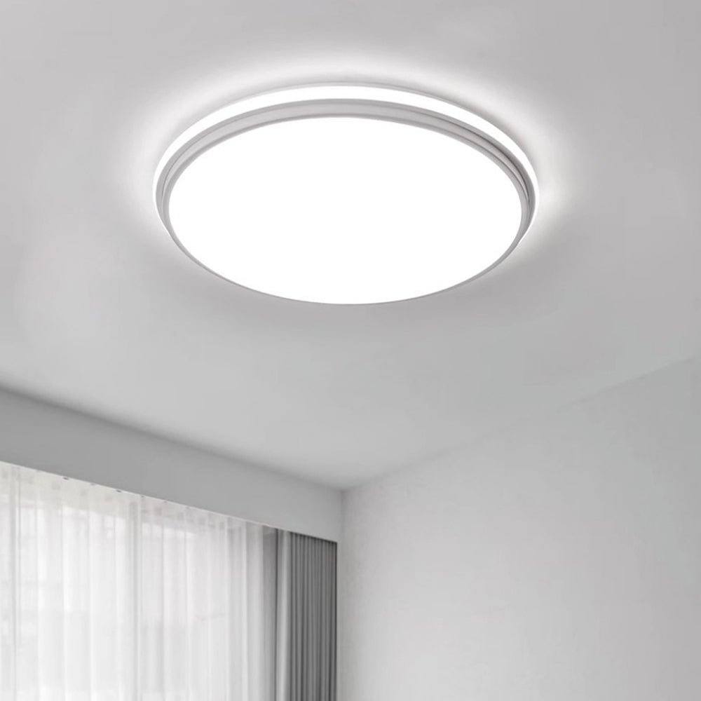 寝室に最適な、調光機能付き丸型シリコンLEDシーリングライト