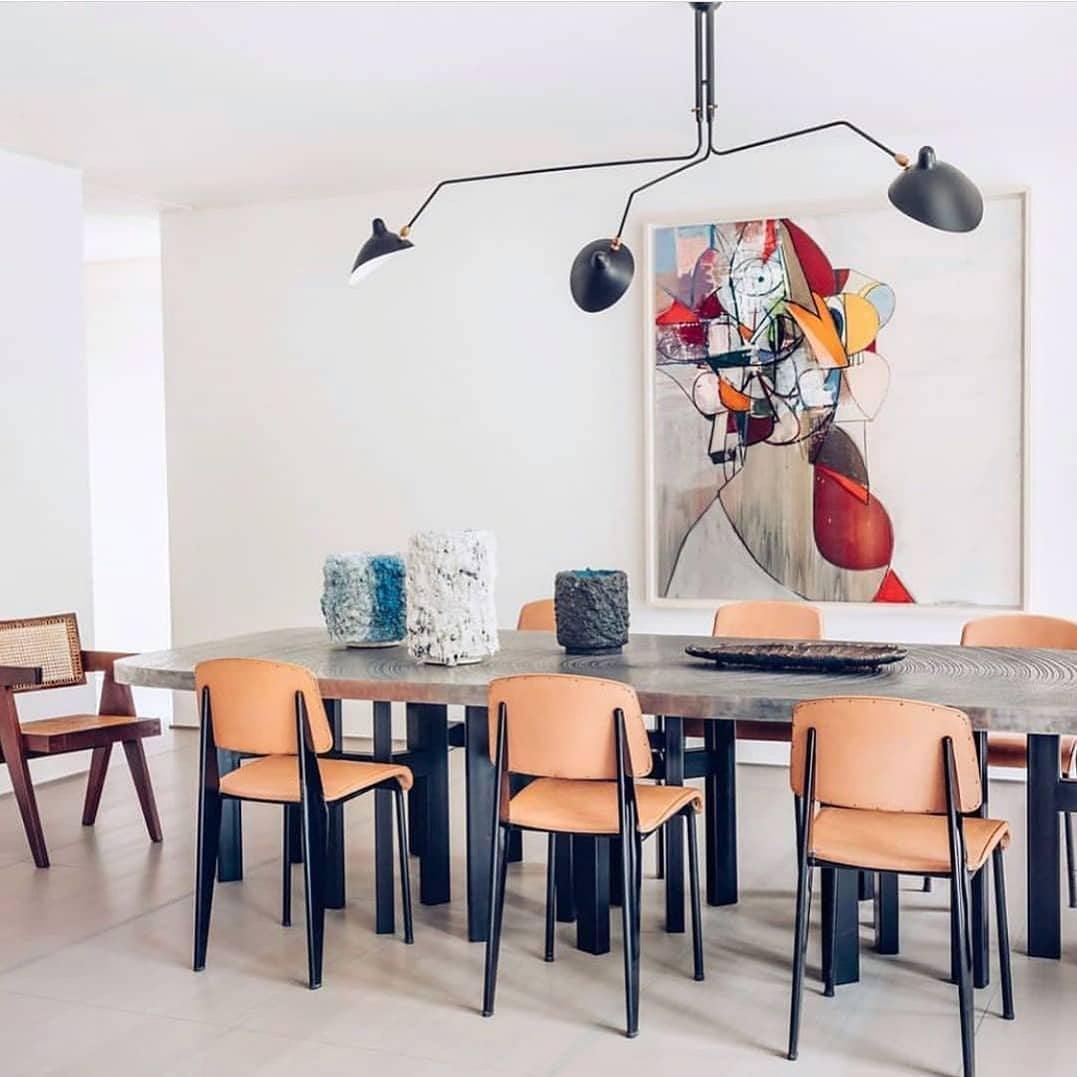 Horizontal Serge Mouille Ceiling Lamp A