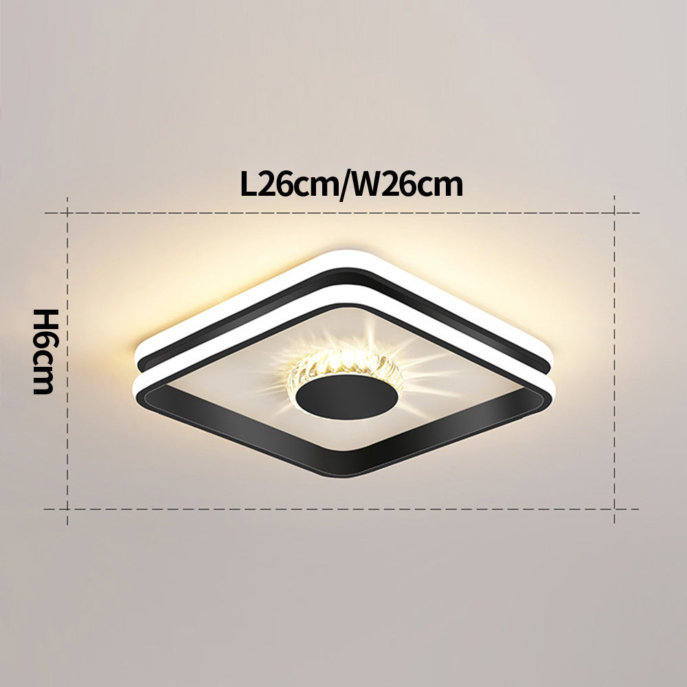 ゴールドの廊下用クリスタルLEDシーリングライト