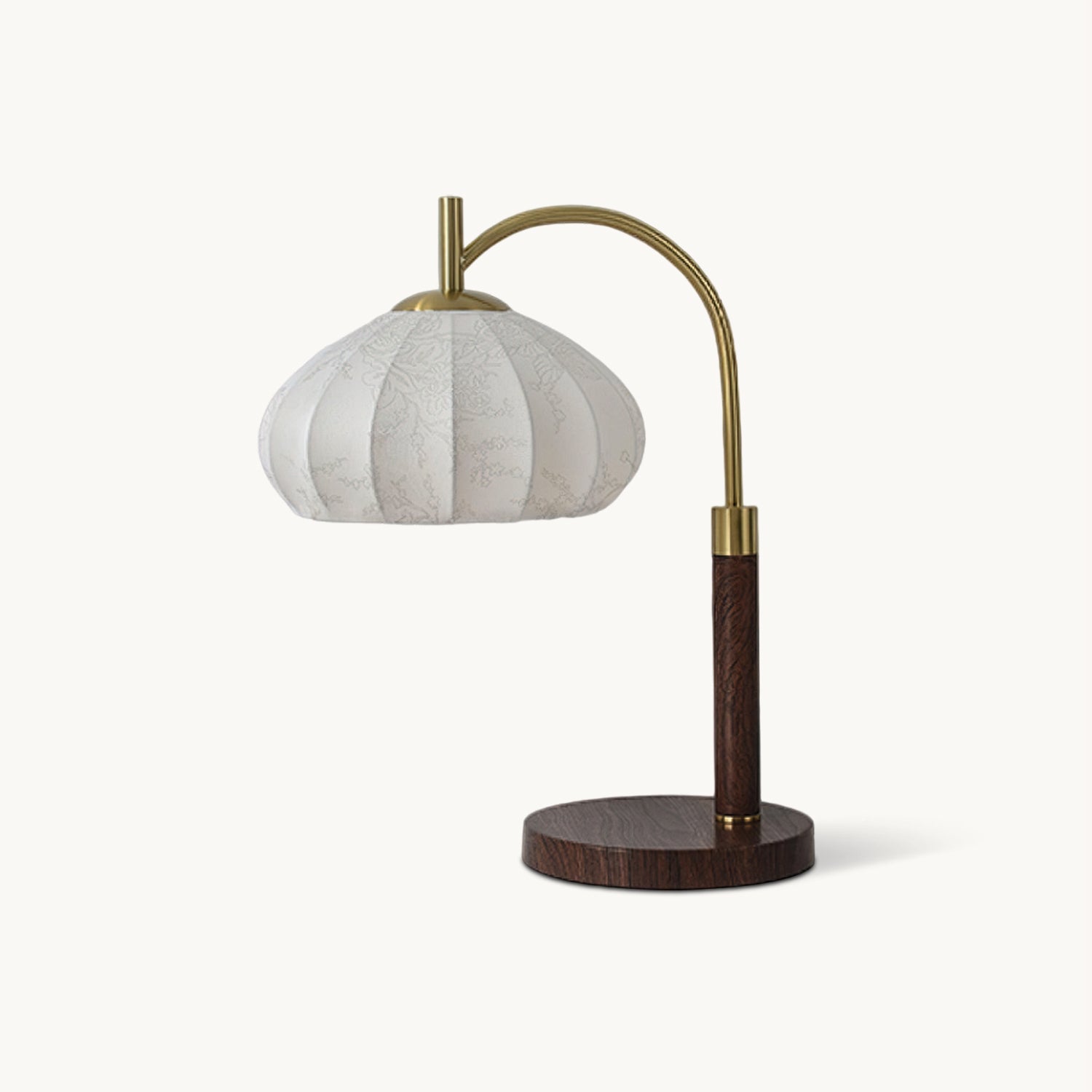 ヴィンテージファブリックウッドテーブルランプ