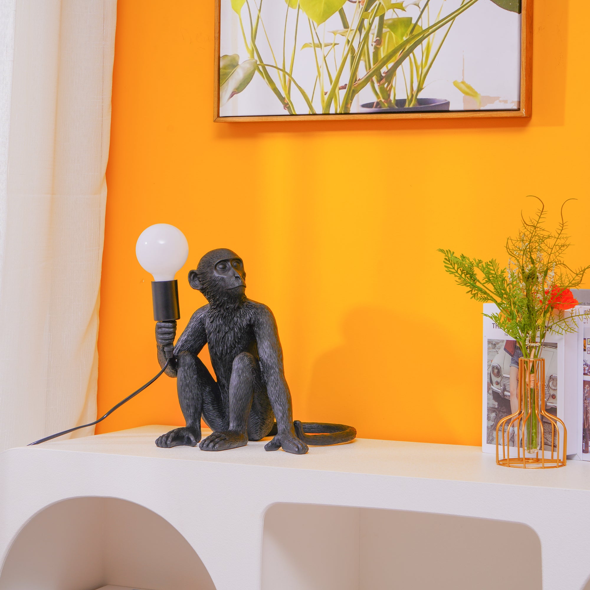 Monkey Resin Table Lamp
