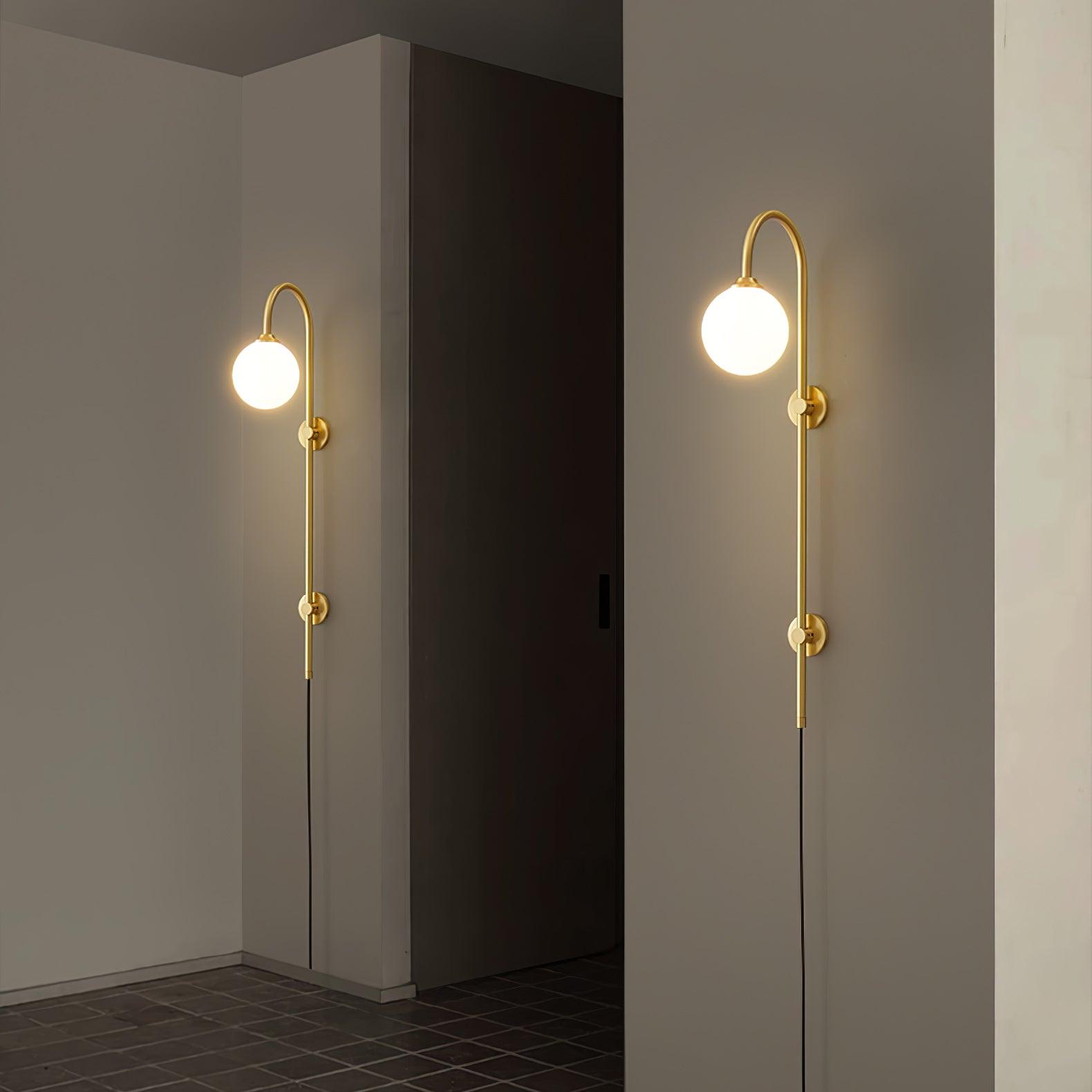 グローブ真鍮プラグイン壁取り付け用燭台