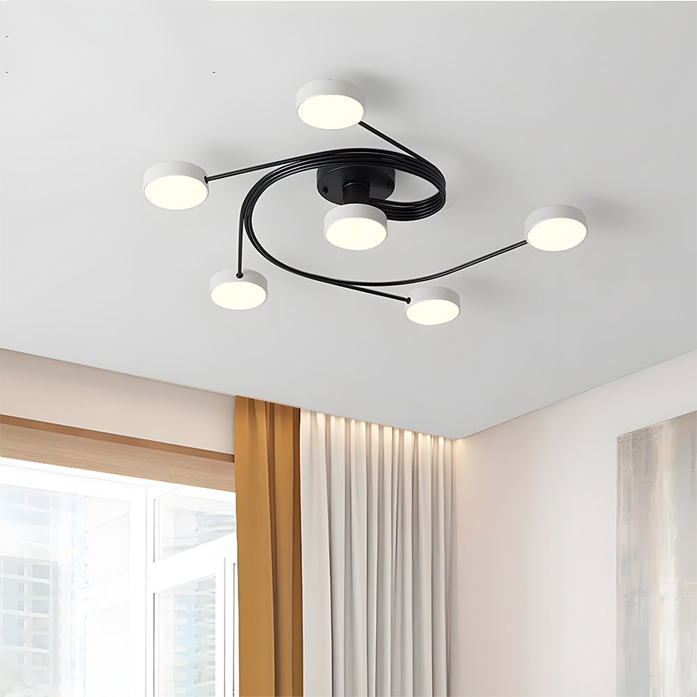 モダンなフラッシュマウントシャンデリア北欧風天井照明器具