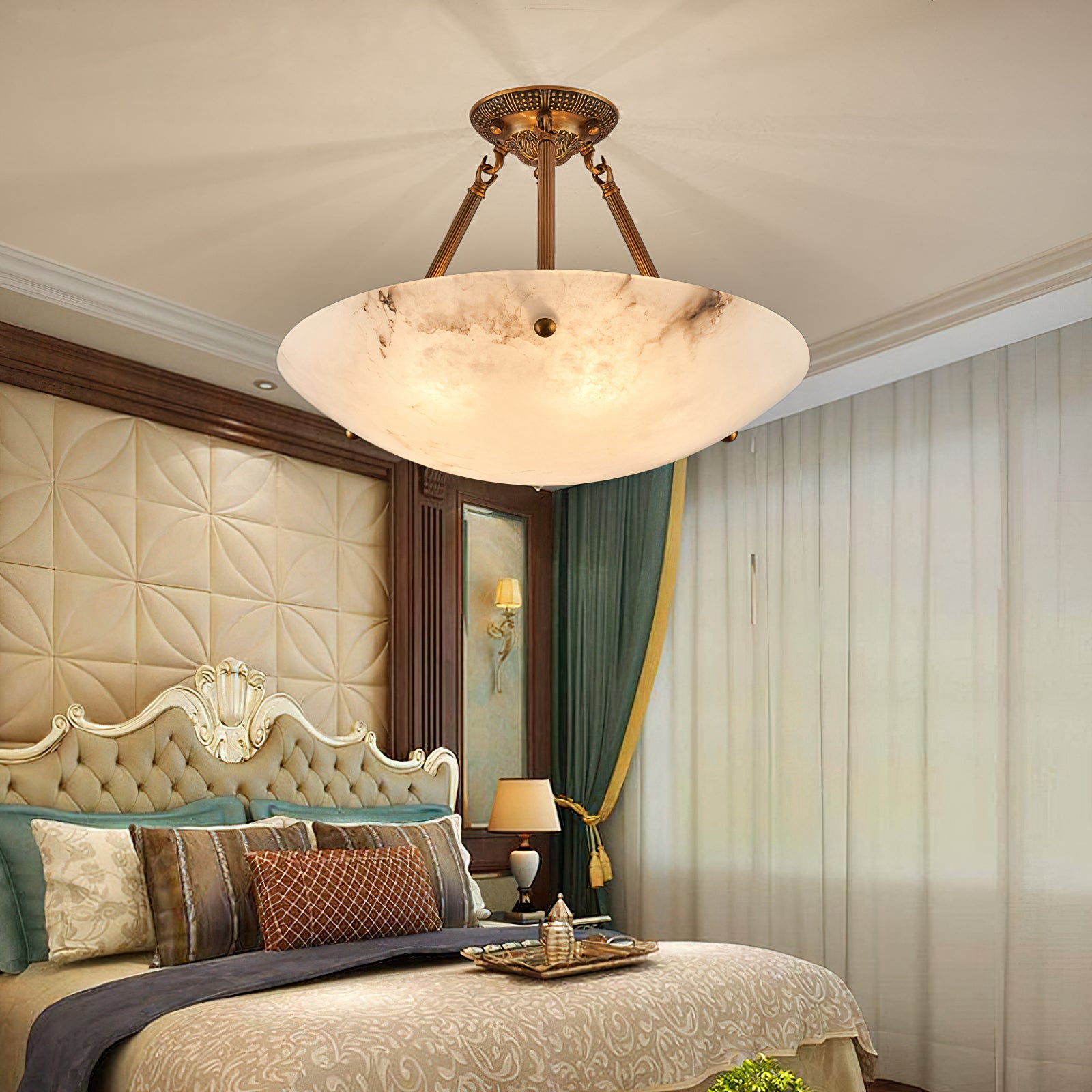 アラバスターボウル天井ランプ