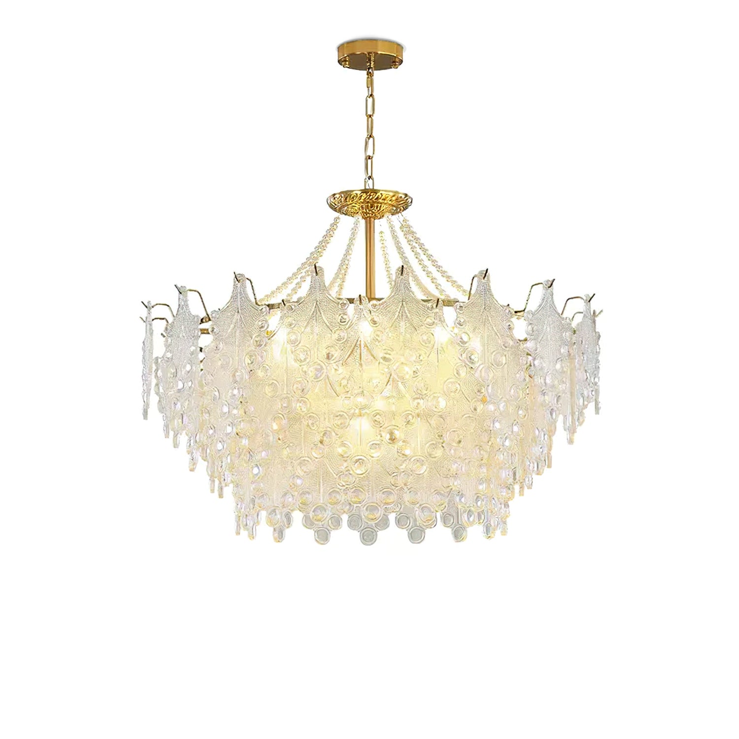 ブロンズ彫刻ガラスシャンデリア