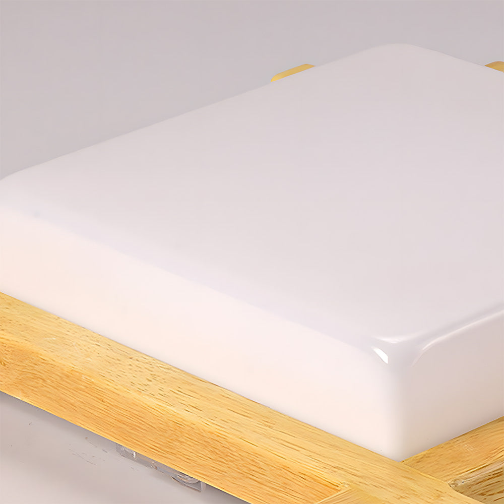 モダンでクリエイティブな木製スクエアLEDシーリングライト