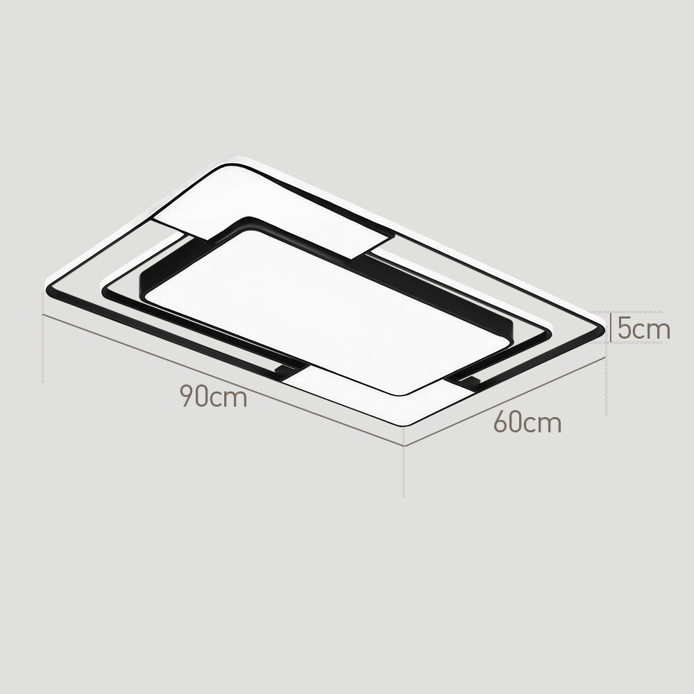 モダンでシンプルなスクエア型LEDフラッシュマウントシーリングライト