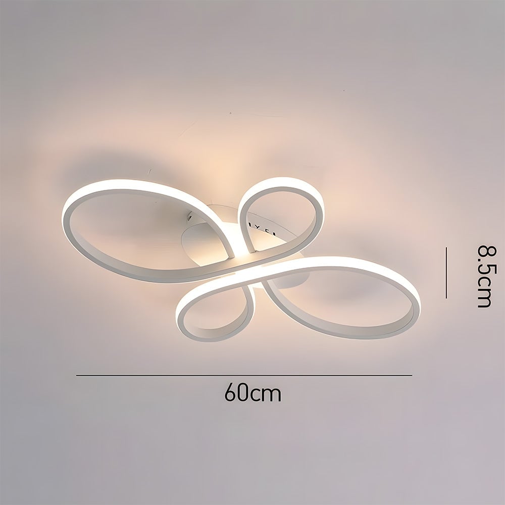 リビングルームに最適な、モダンな雰囲気の弓型メタルLEDシーリングライト