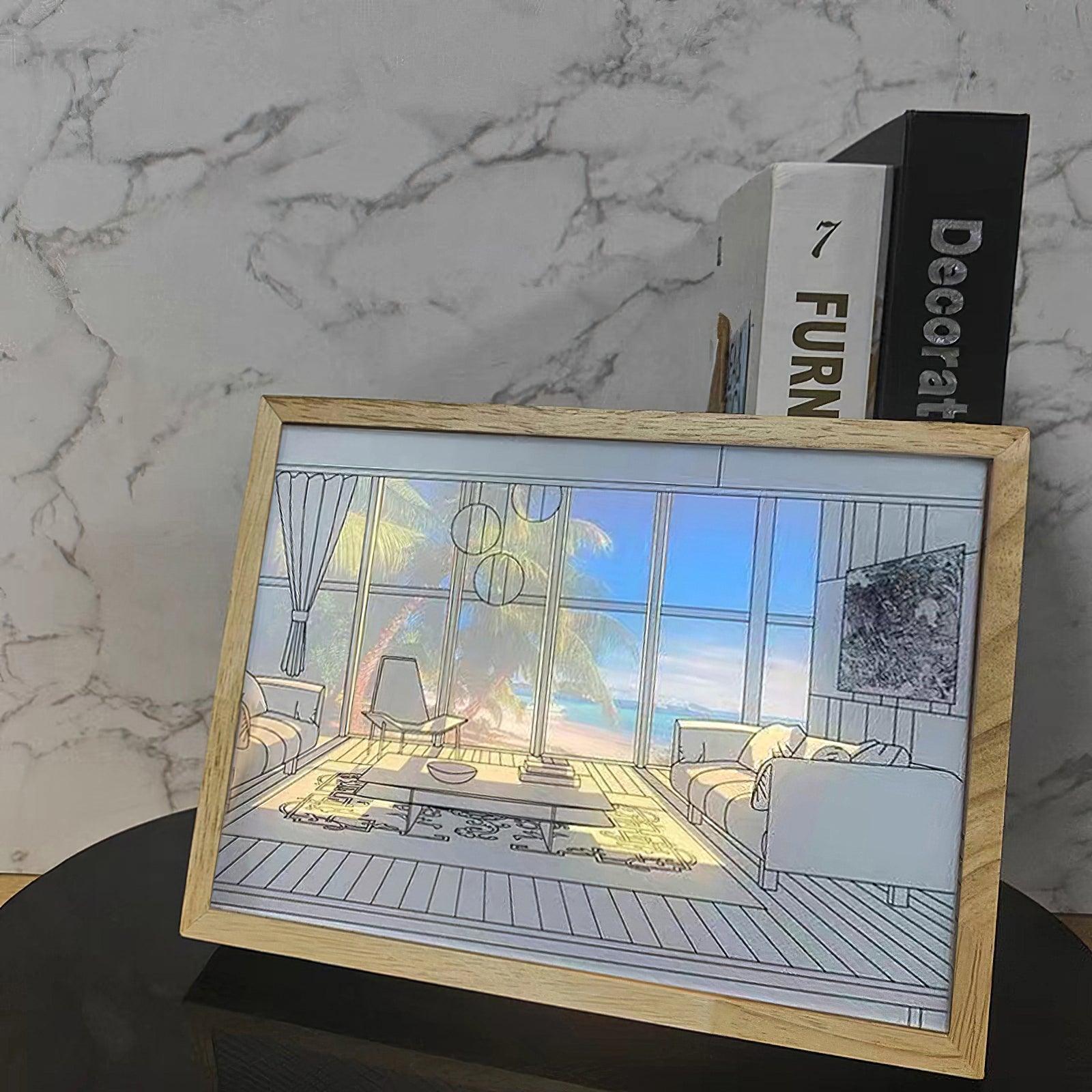 照明付きベッドサイドアートランプ