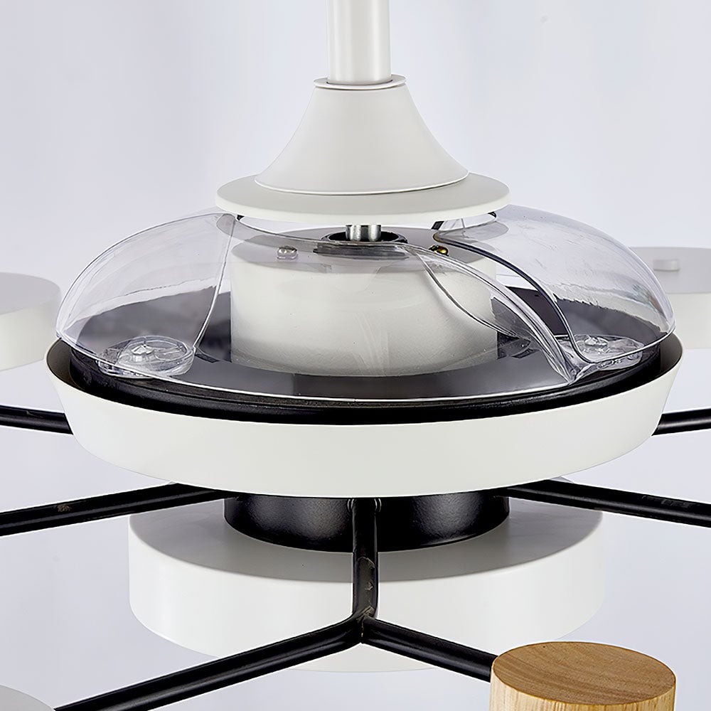 スカンジナビア風LED寝室用シーリングファンライト