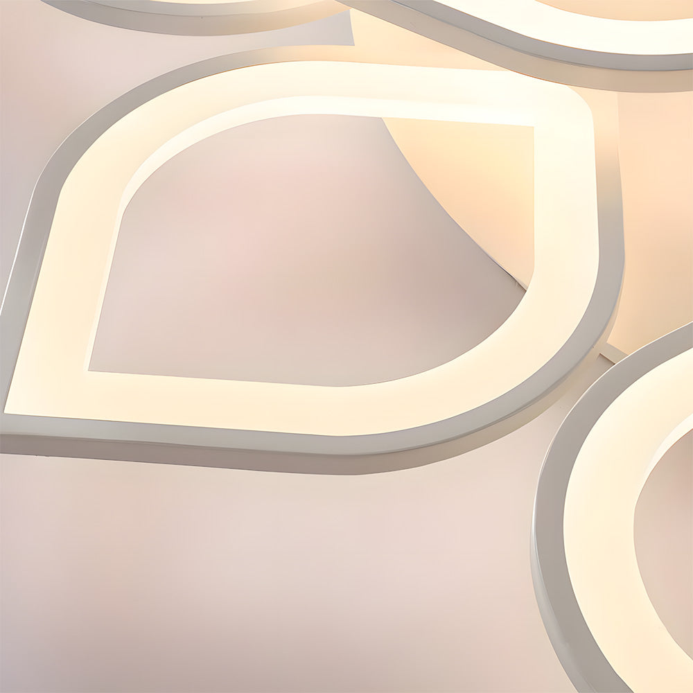 北欧風ホワイトアクリルシェードLEDシーリングライト（リビングルーム用）