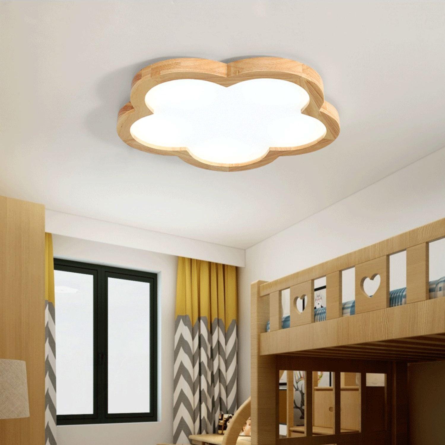 Wooden Flowers Ceiling Lamp