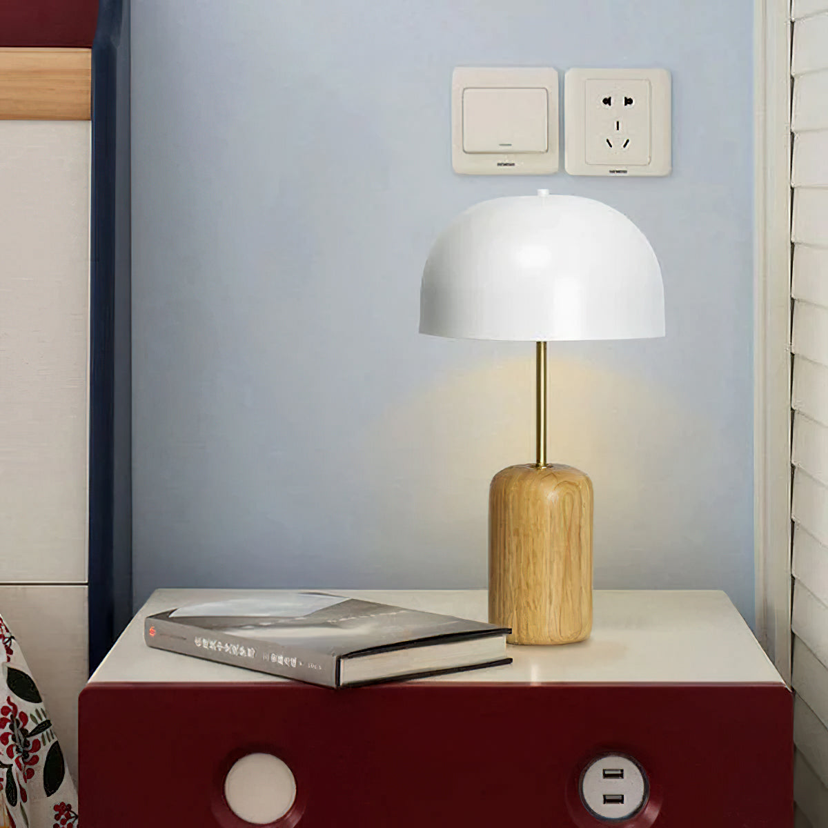 ウッドマッシュルームテーブルランプ