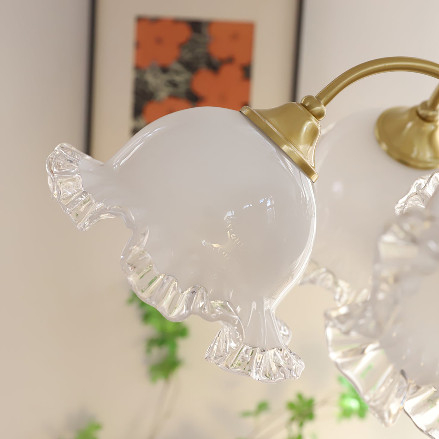 花柄ガラスシャンデリア