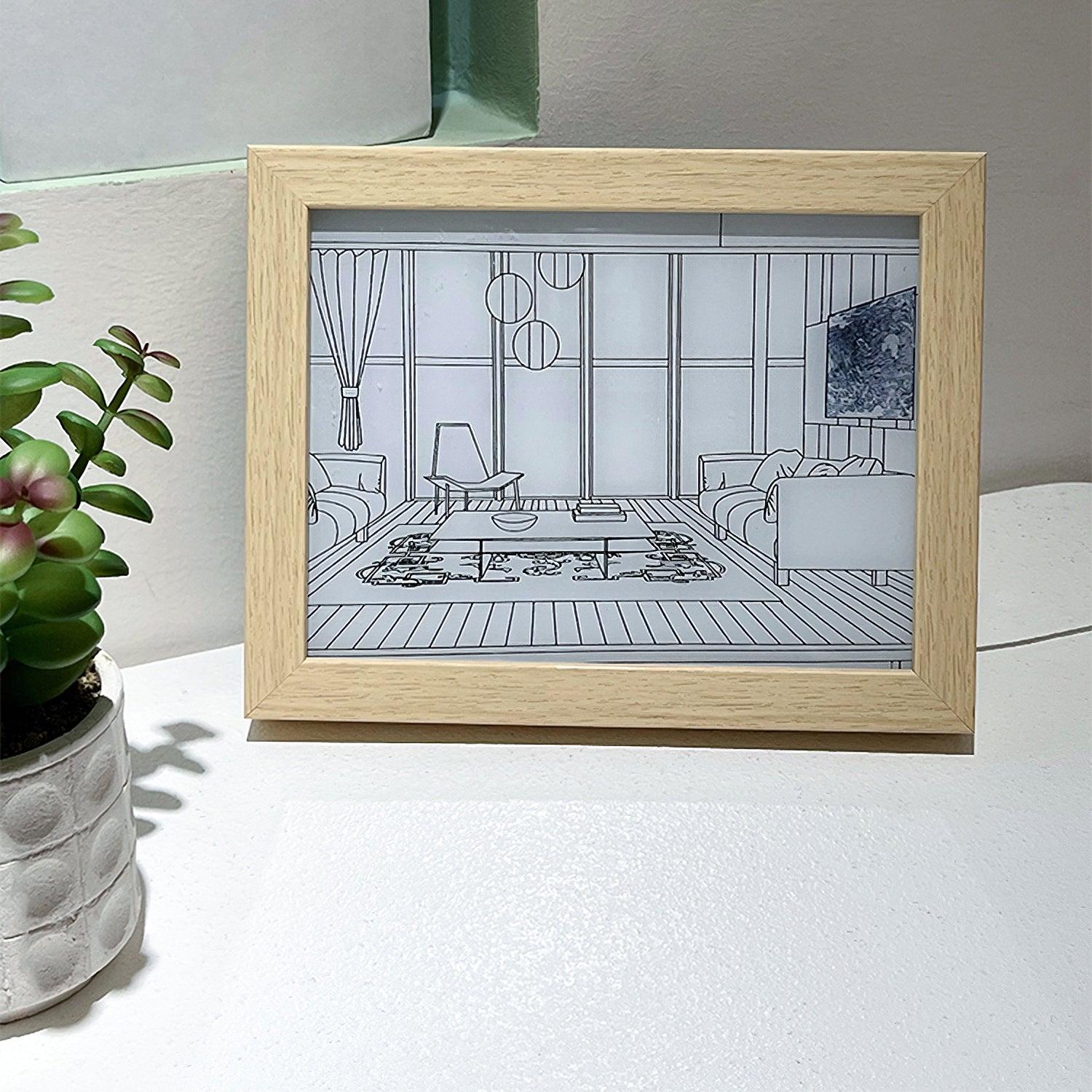 照明付きベッドサイドアートランプ