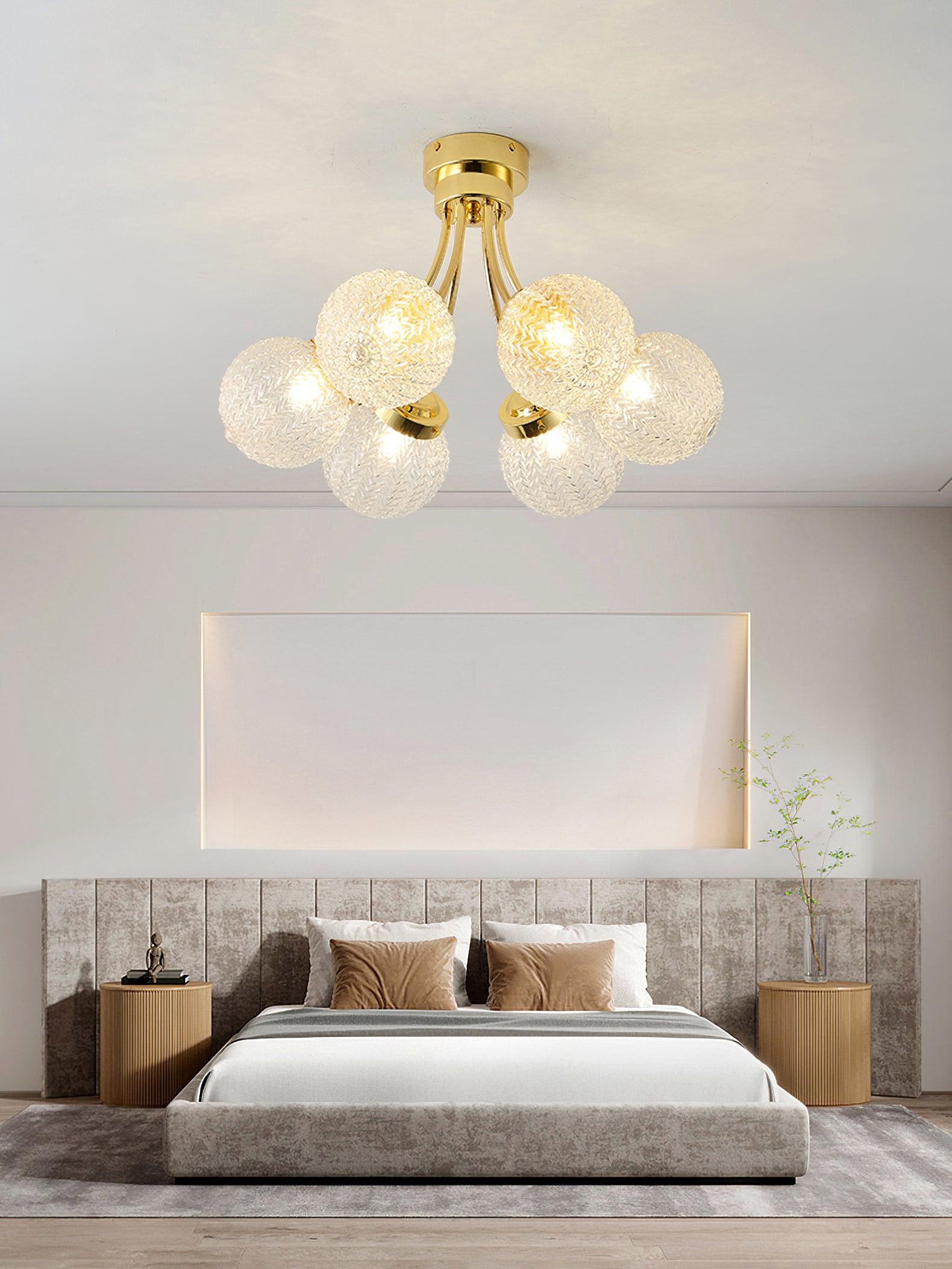 彫刻ガラスシーリングランプ