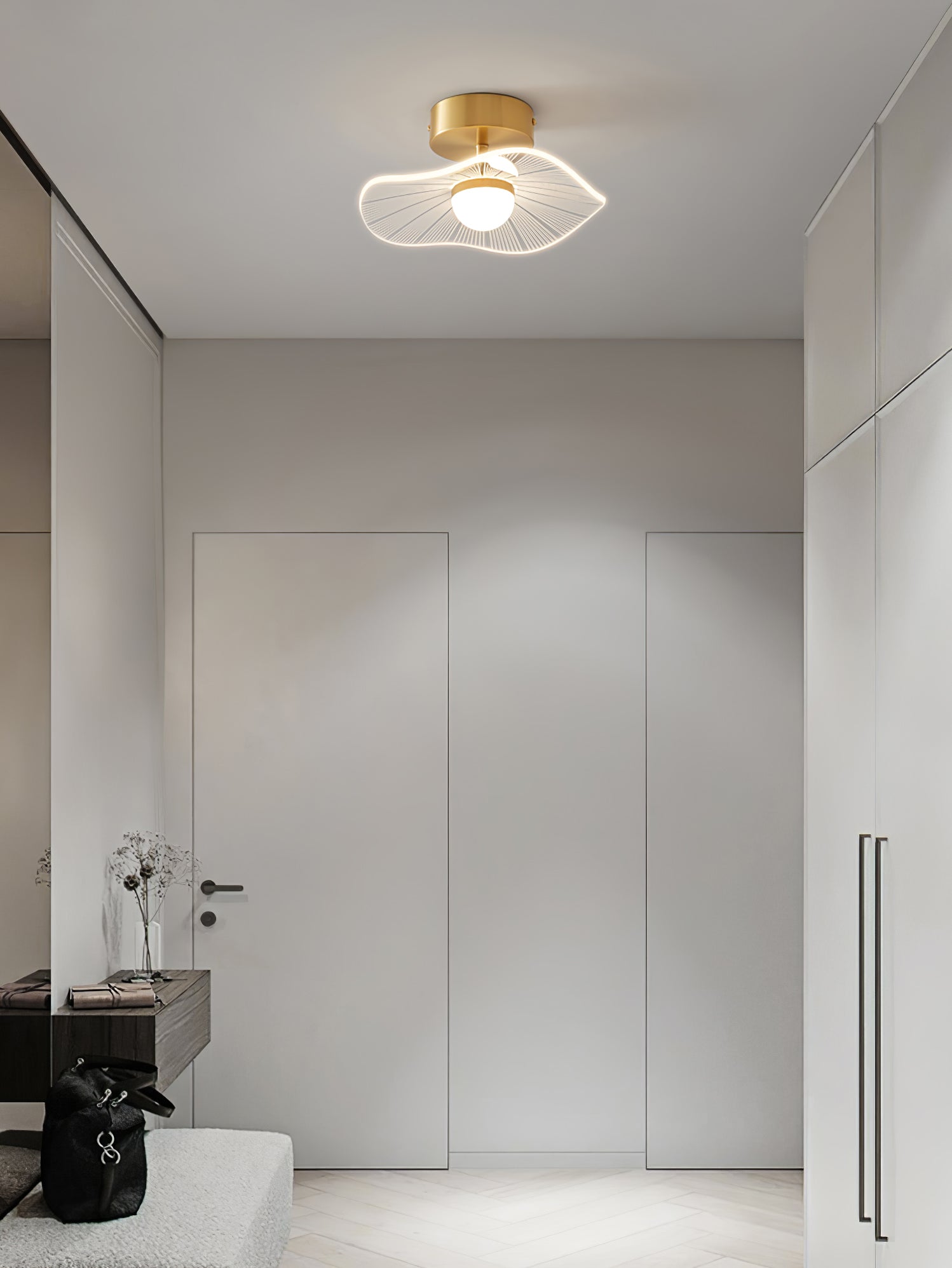 アクリル製蓮の葉の天井照明