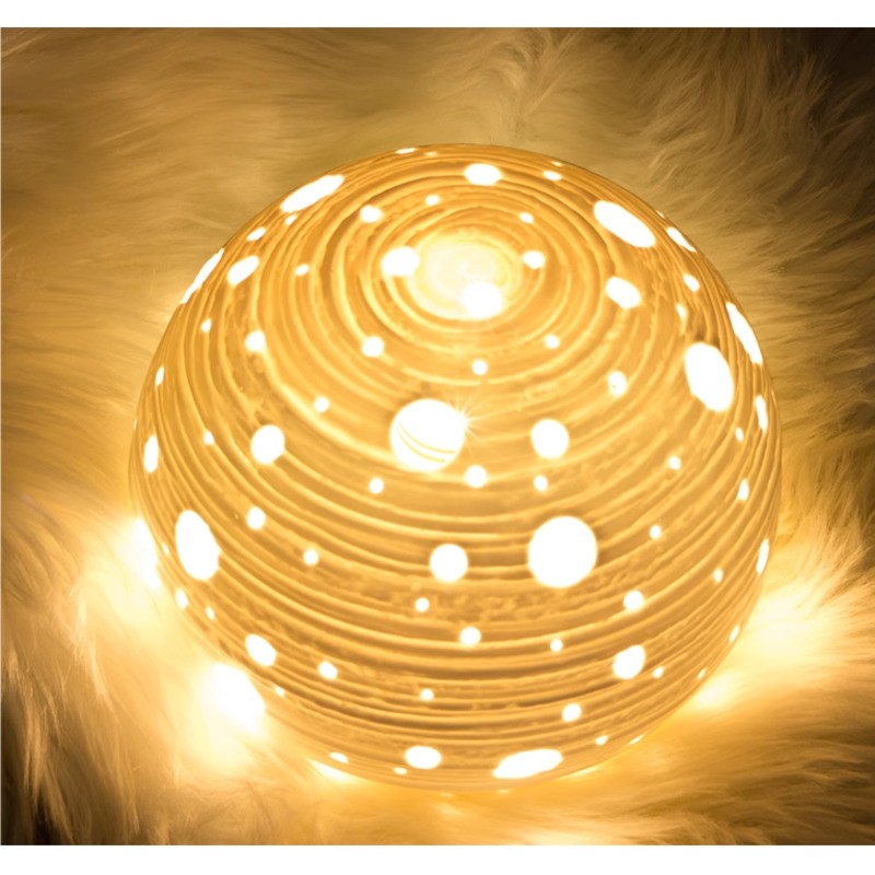 プラネットホワイト寝室用セラミックテーブルランプ