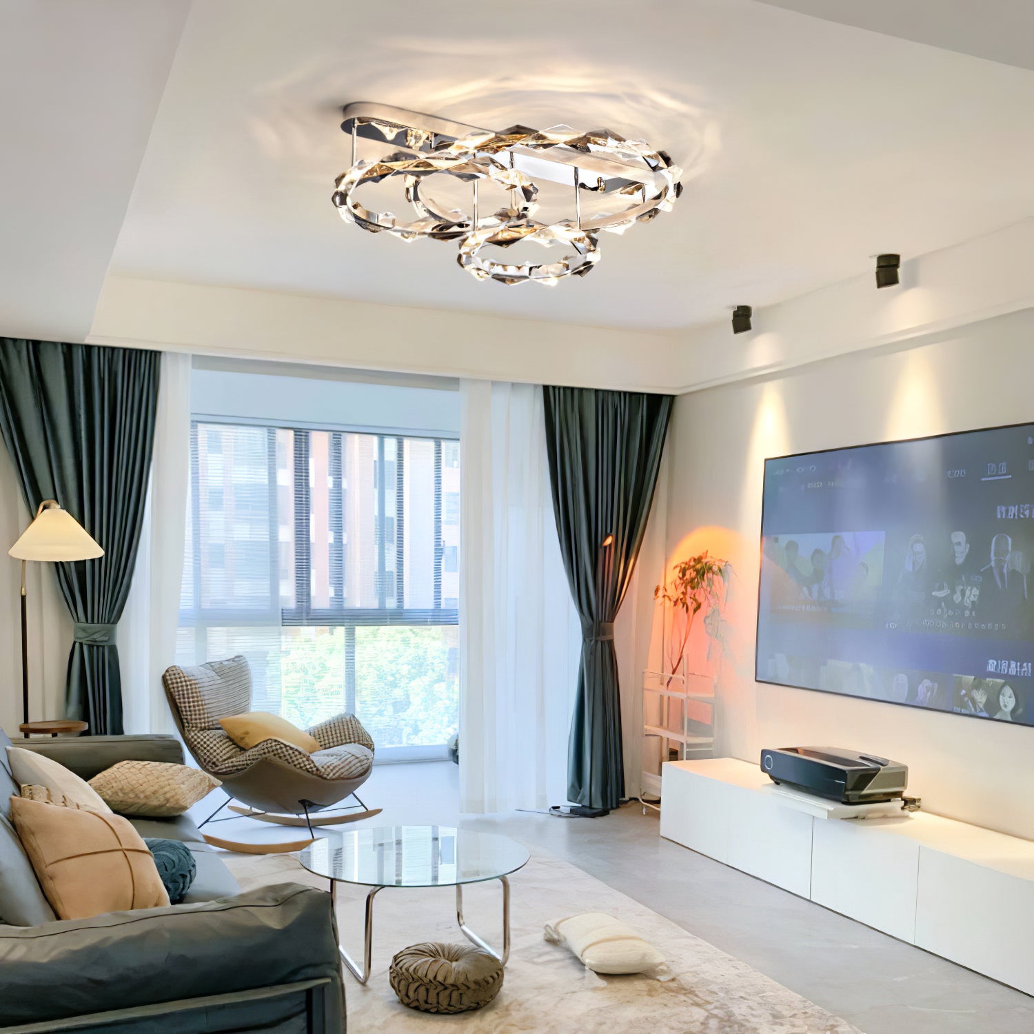 ロンバスクリスタルシーリングランプ