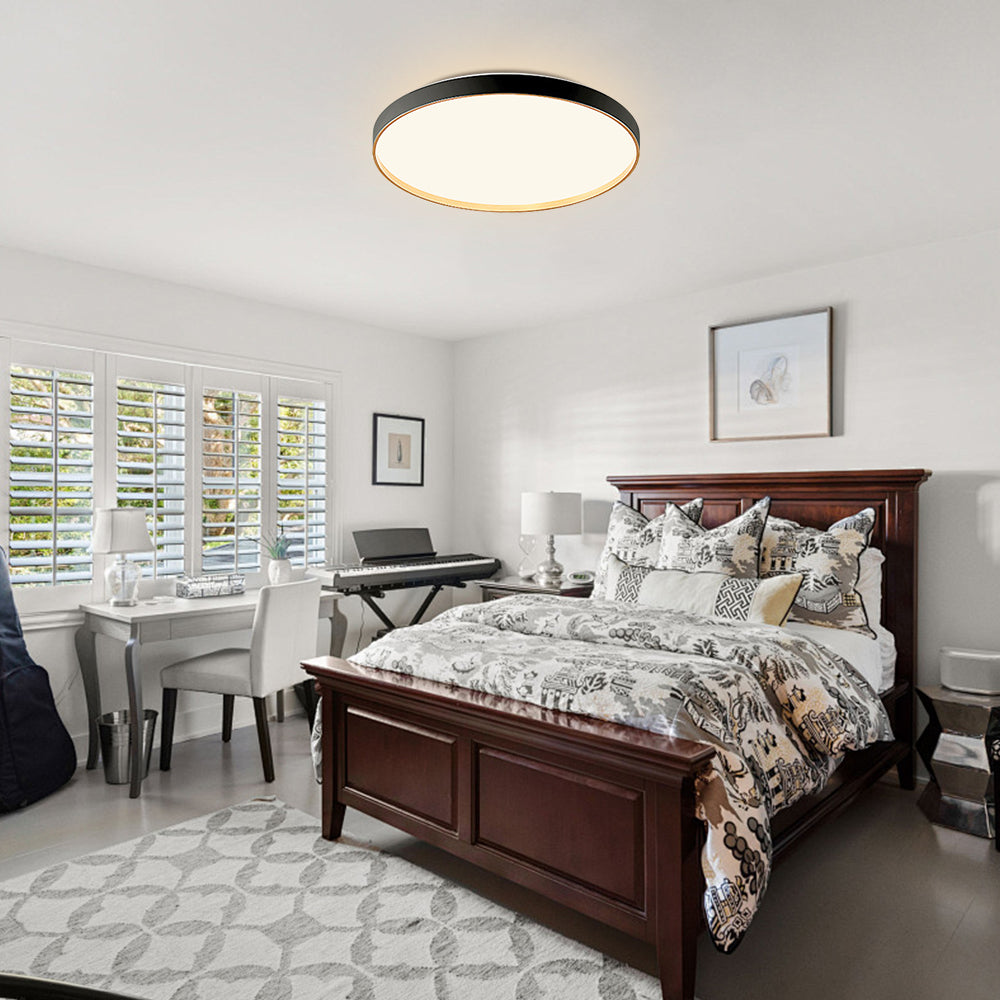 リビングルーム用ブラックラウンドフラッシュシーリングライト