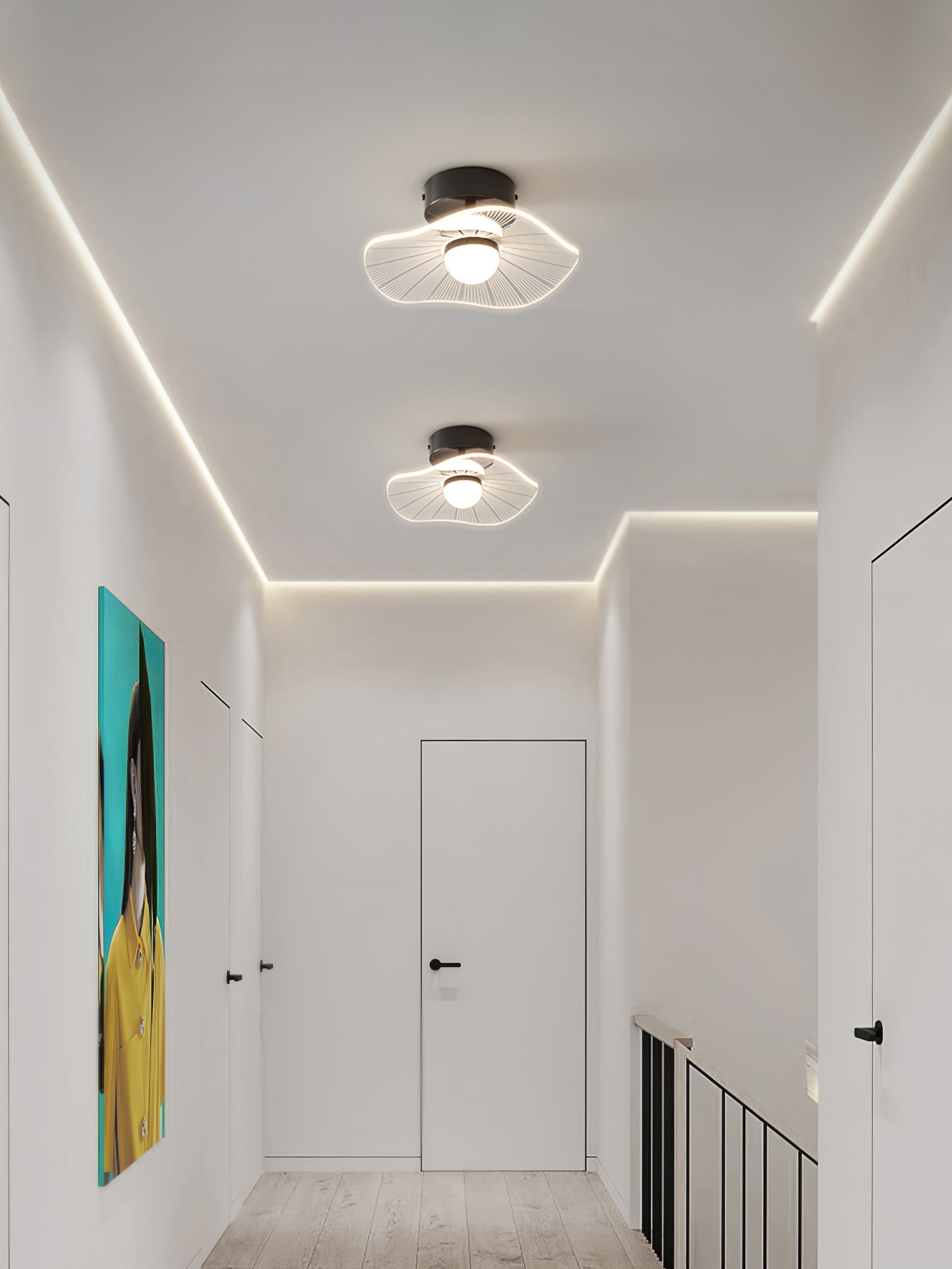 アクリル製蓮の葉の天井照明