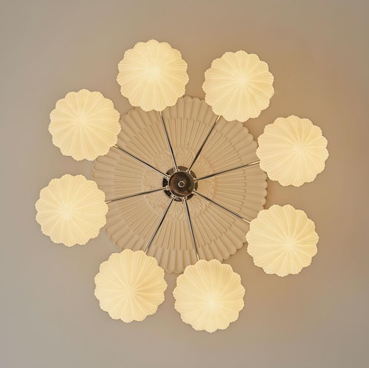 リブウォールナットシーリングランプ